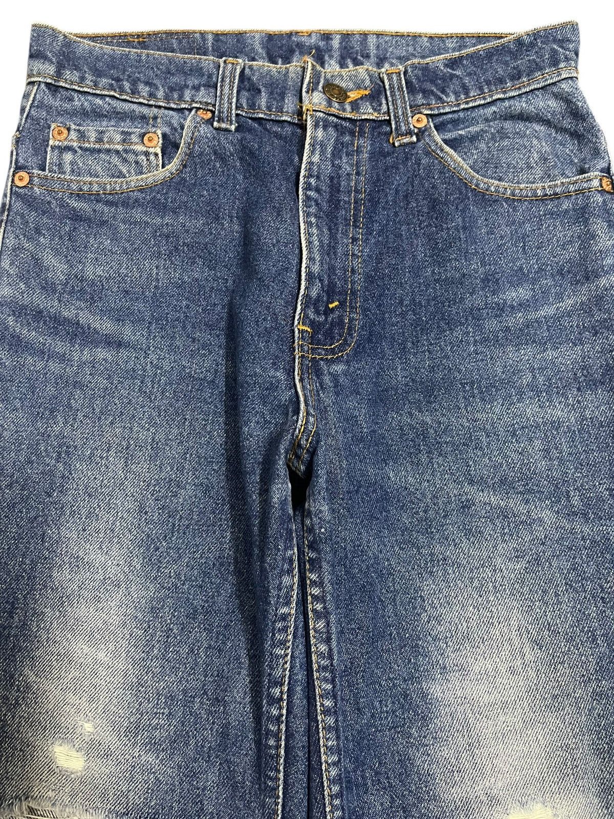 Levi's Vintage 80s Levis 517 Blue Wash Distressed Bootcut Jeans Size US 28 / EU 44 - 3 Thumbnail