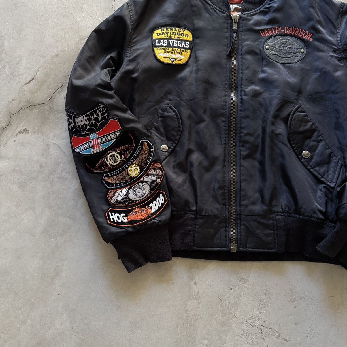 Harley Davidson Vintage Harley Davidson Owners Group(HOG) MA-1 Bomber Jacket Size US L / EU 52-54 / 3 - 3 Thumbnail