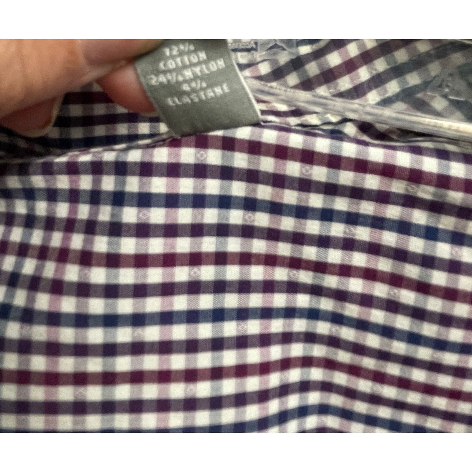 Michael Kors Michael Kors Slim Fit Travel Stretch Plaid Shirt Size 17 36 Size US L / EU 52-54 / 3 - 4 Thumbnail