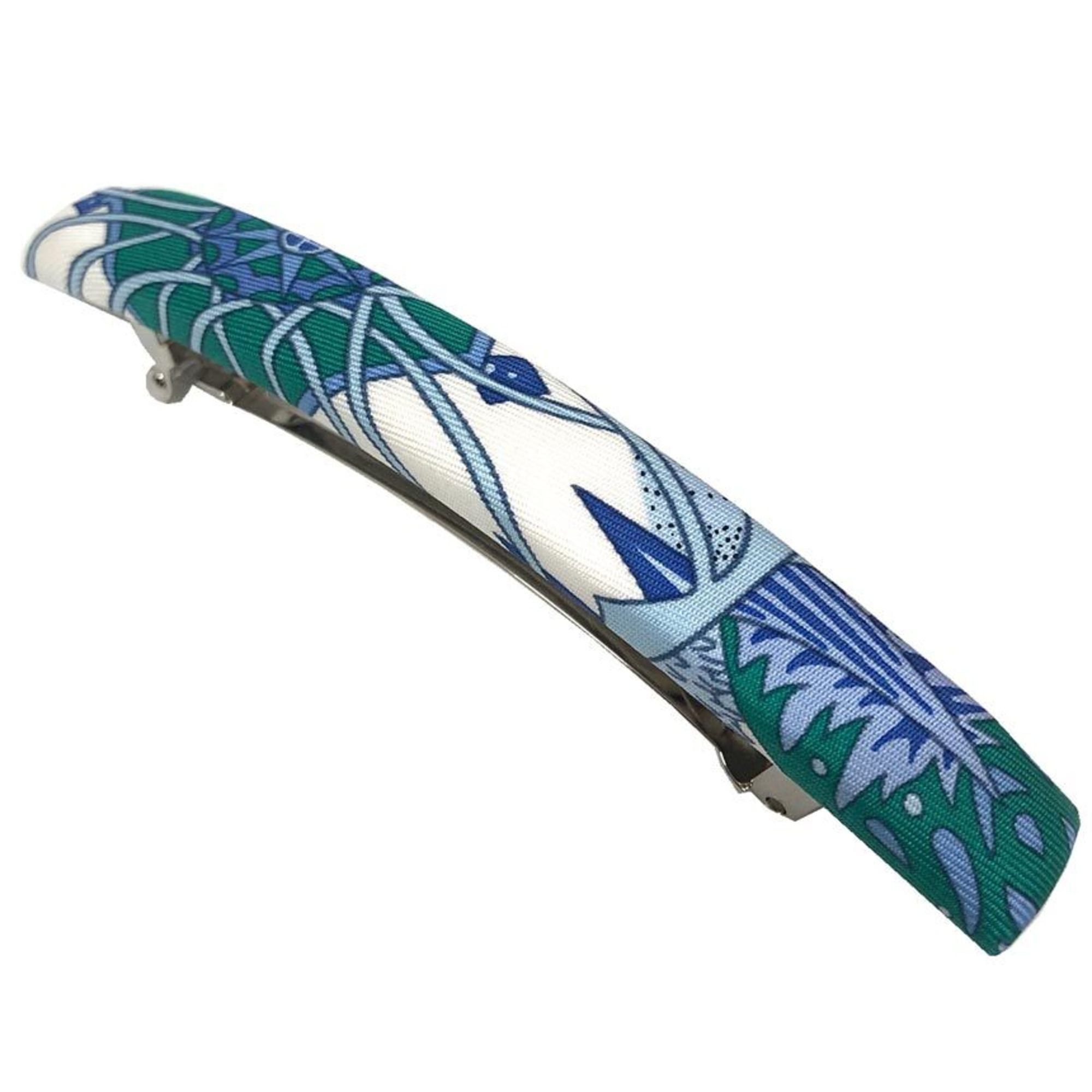 Hermes Hermes Hermès Eclipse GM Hair Barrette, Silk, Blue and Green, Unused Size ONE SIZE - 1 Thumbnail