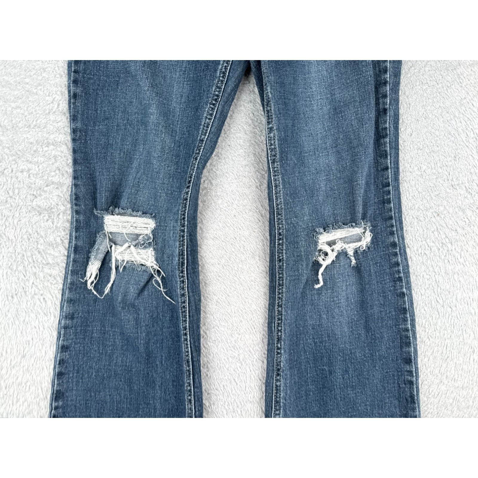 Vintage Kancan Jeans Juniors 11 Blue Denim Flared Mid Rise 28x32 Jeans Womens Size 32" / US 10 / IT 46 - 3 Thumbnail