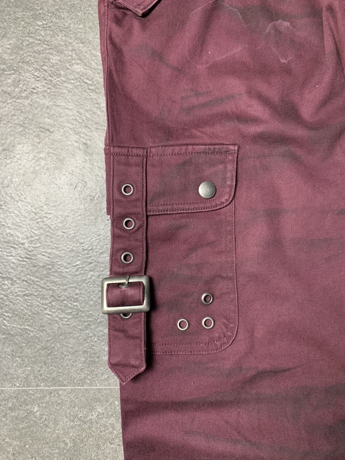semanticdesign 2000s Semantic Design Red Wine Slashed Bondage Cargo Pants Size US 36 / EU 52 - 10 Thumbnail