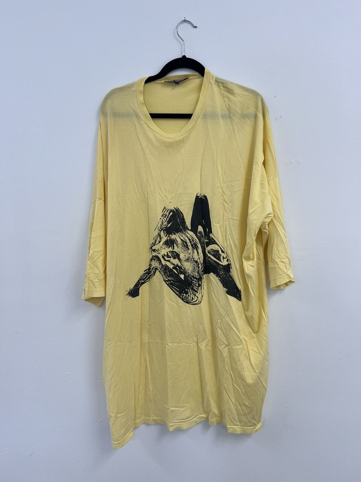 image of Raf Simons Collectors Item Ss04 Siddhartha Oversized Graphic Tee in Yellow, Men's (Size Large)