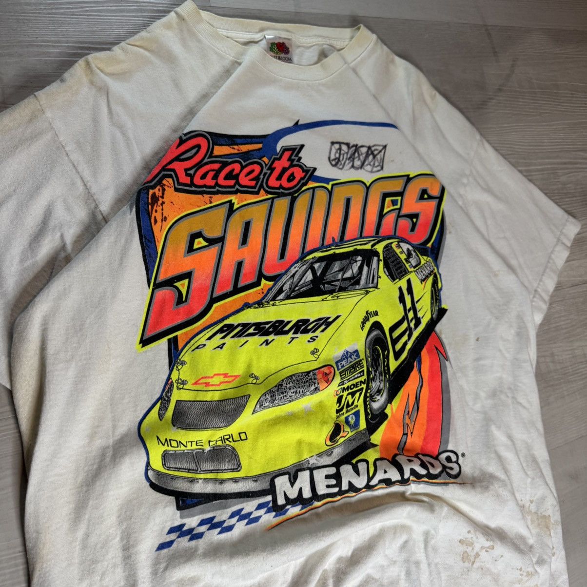 Fruit Of The Loom × Vintage Early 2000s NASCAR tee Size US XL / EU 56 / 4 - 2 Thumbnail