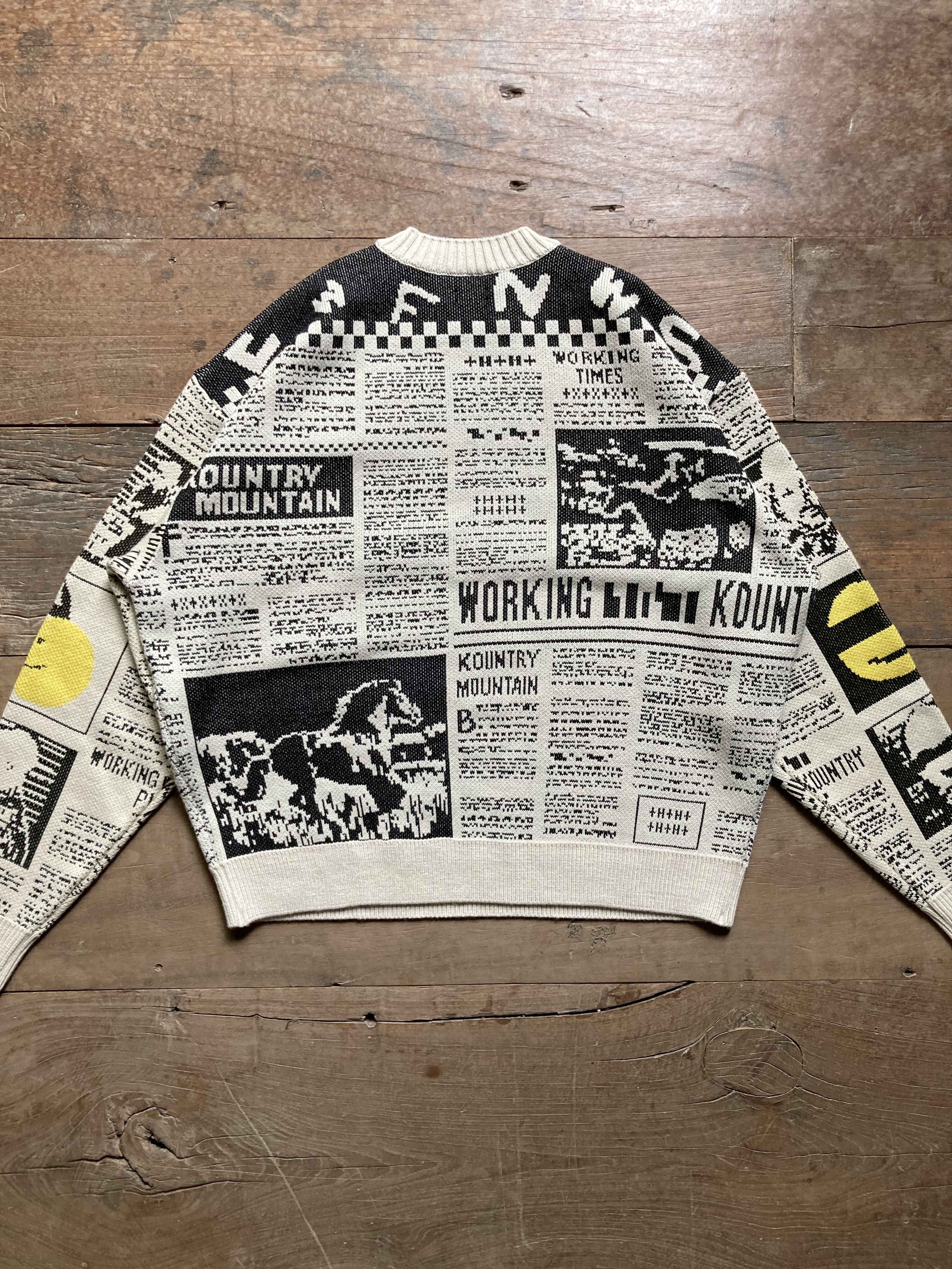 Kapital Kapital 8g Knit KOUNTRY NEWS Newspaper Sweater Size US L / EU 52-54 / 3 - 2 Thumbnail