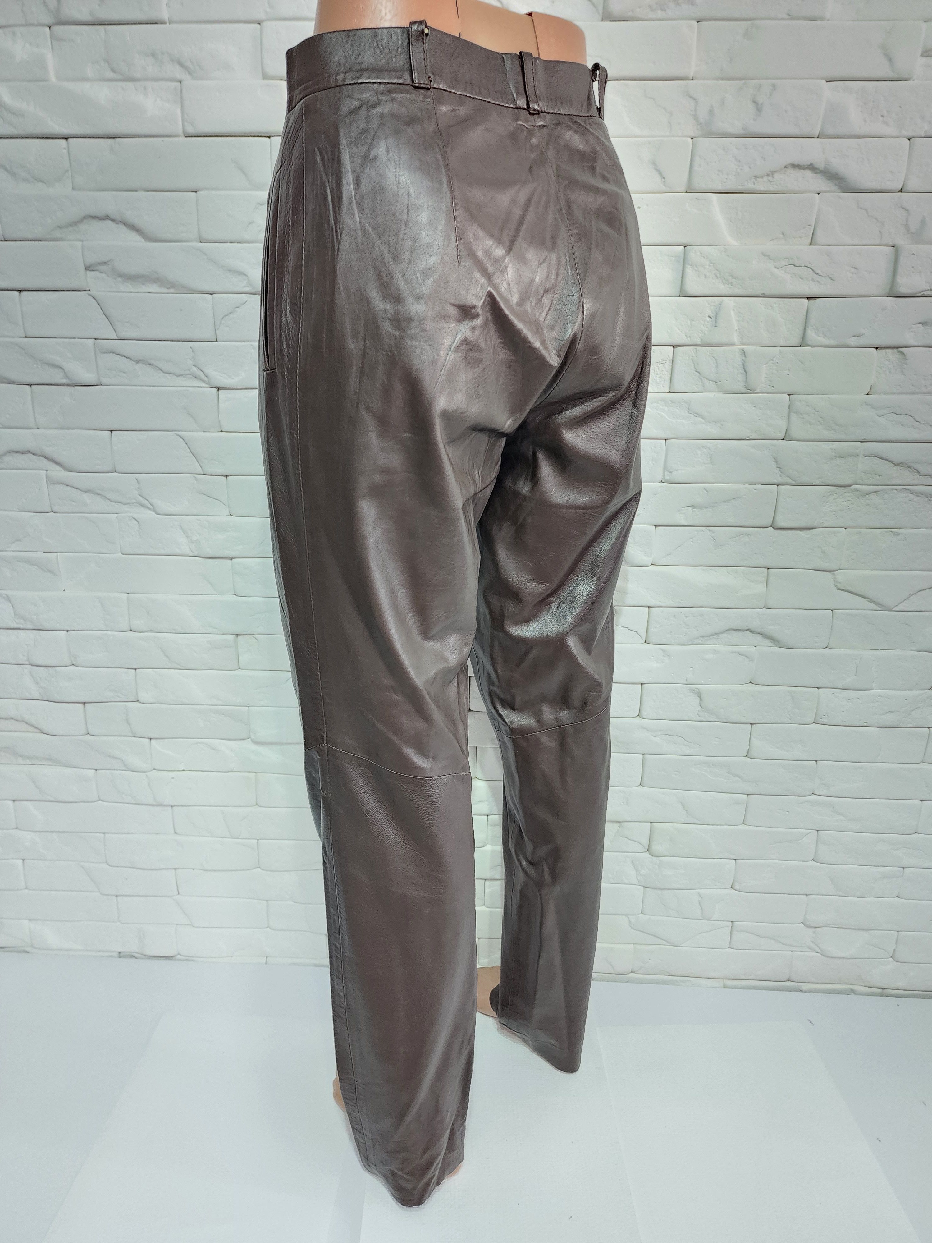 Other Brown women's leather pants with pockets. Size 30" / US 8 / IT 44 - 5 Thumbnail