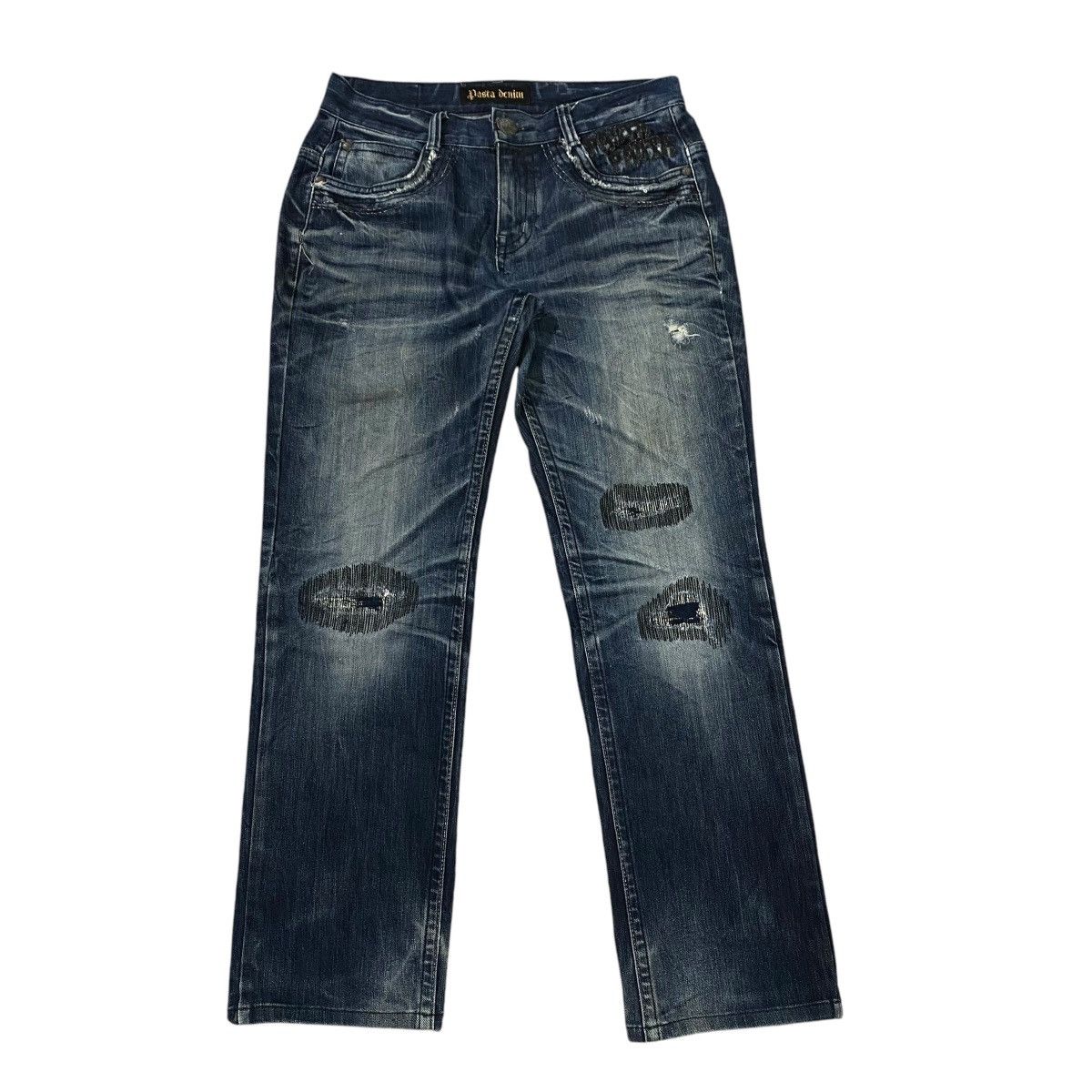 If Six Was Nine × Japanese Brand × Le Grande Bleu (L.G.B.) Pasta Denim Distressed Size 32 Blue Black Colour Size US 32 / EU 48 - 1 Thumbnail
