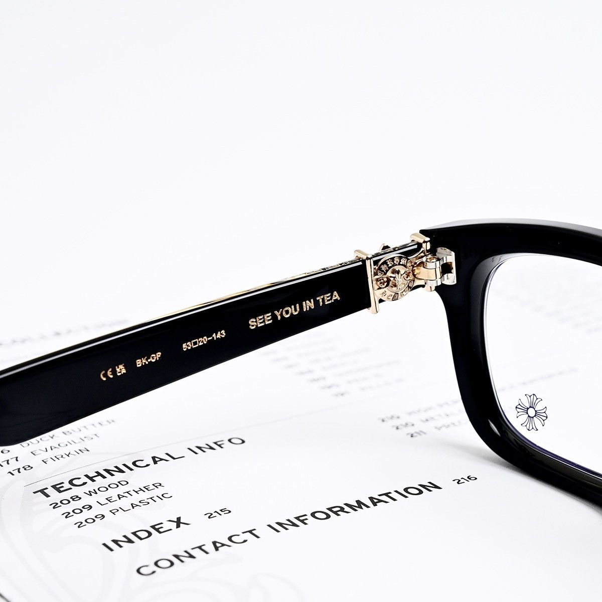 Chrome Hearts CHROME HEARTS SEE YOU IN TEA BLACK 18K GOLD PLATED GLASSES Size ONE SIZE - 8 Thumbnail