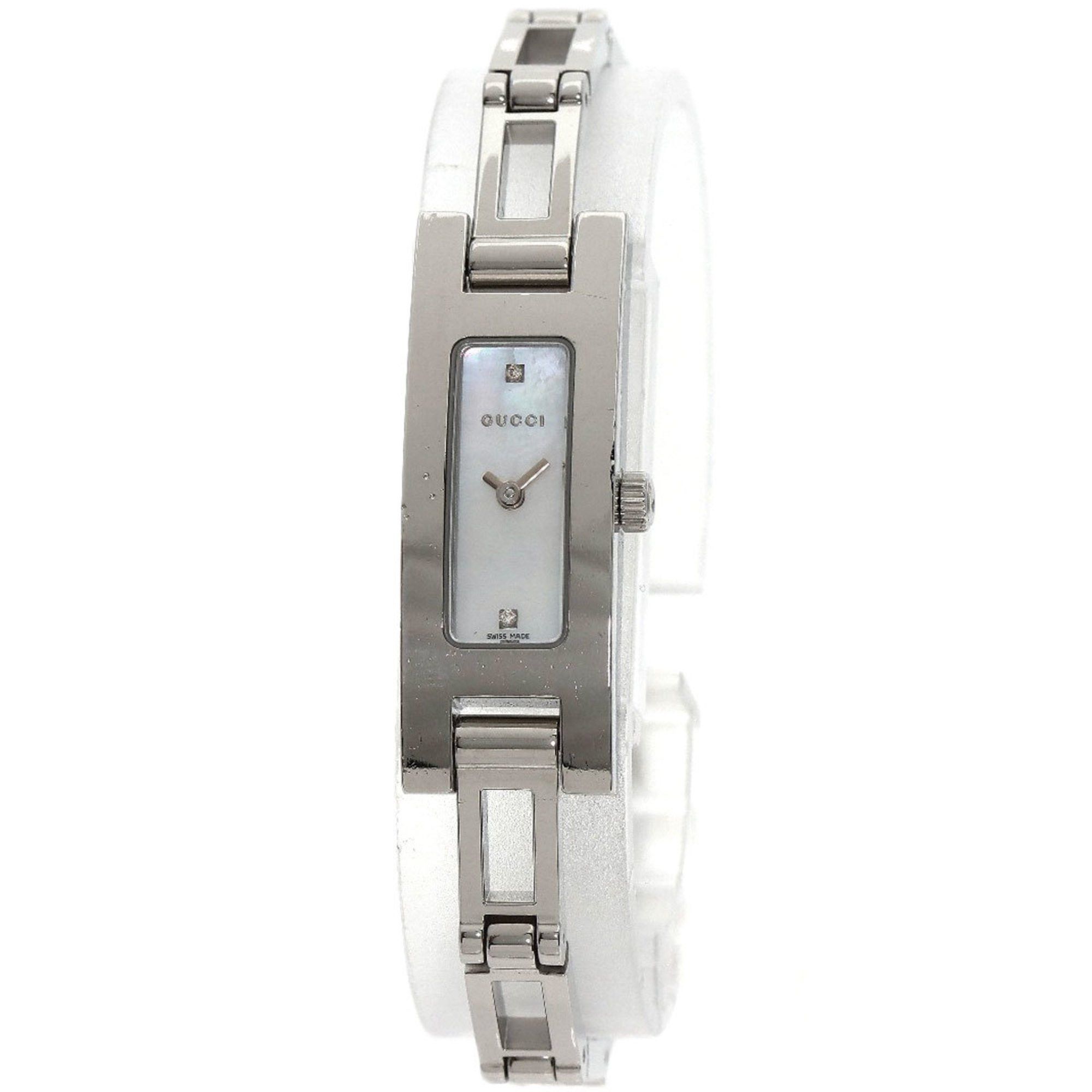 image of Gucci 3900L Square Face Watch Stainless Steel/ss Ladies Gucci in White Shell, Women's