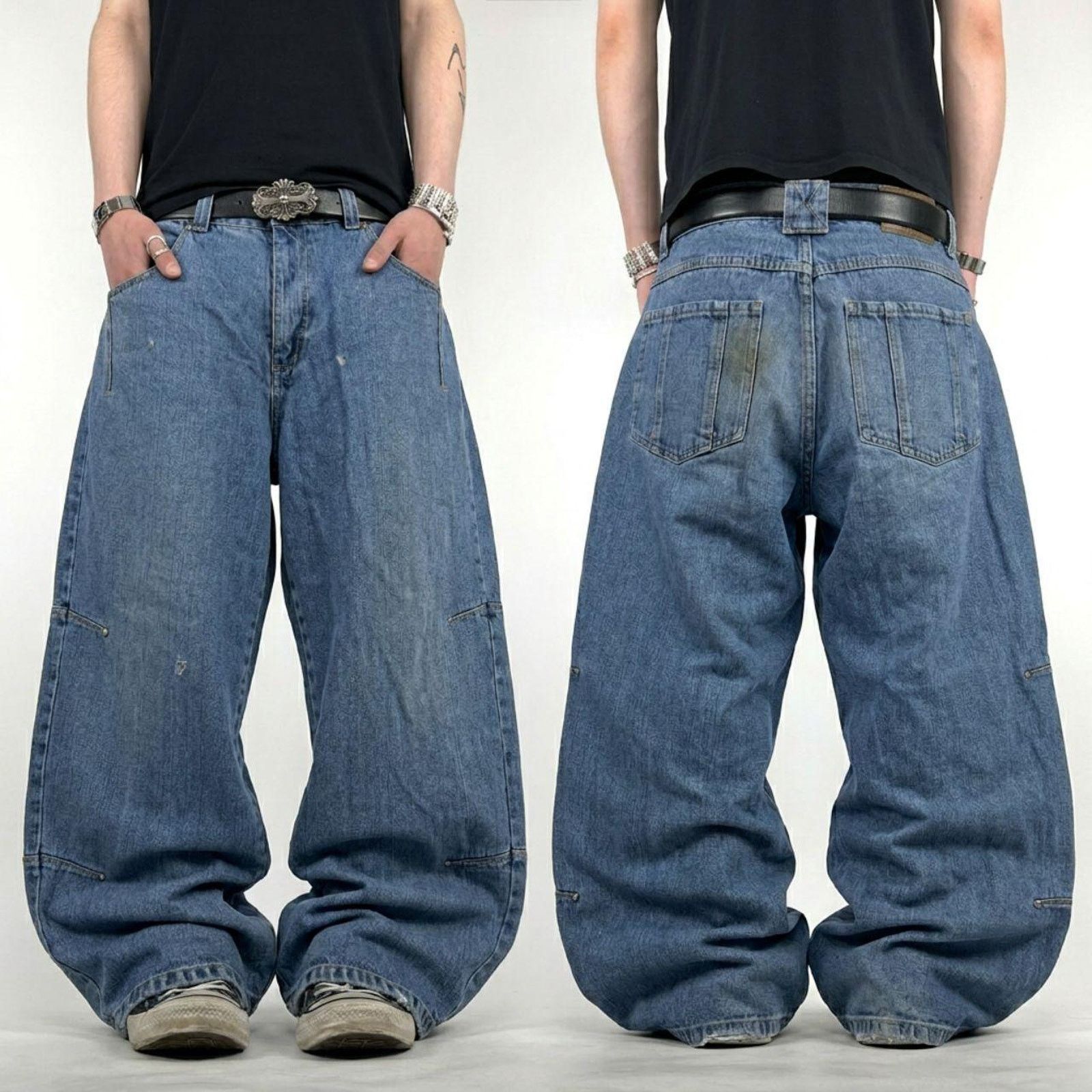 JNCO × Karl Kani × Vintage Vintage y2k grunge skater baggy wide leg archive rare jeans Size US 34 / EU 50 - 1 Thumbnail