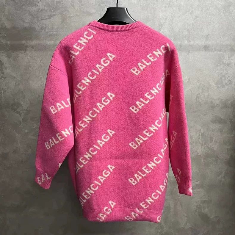 Balenciaga Balenciaga Pink Letter Print Round Neck Sweater-2506 Size US S / EU 44-46 / 1 - 6 Thumbnail