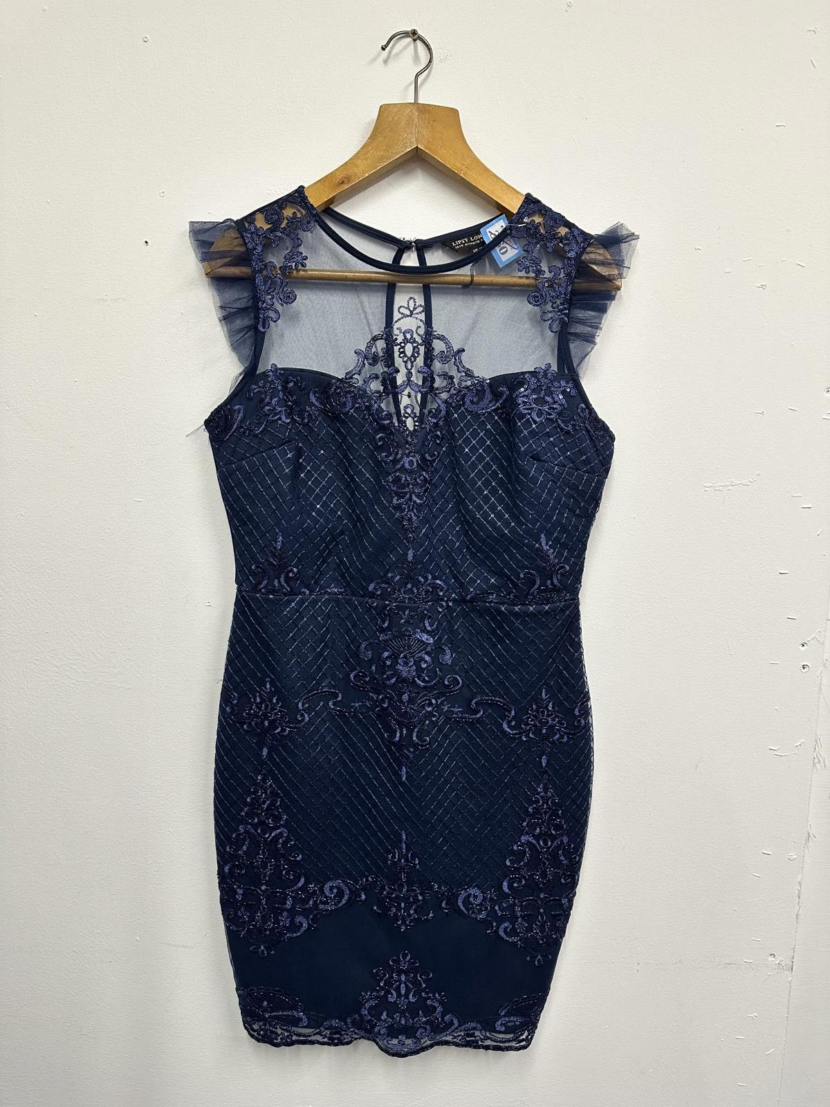 Other Lipsy London Navy Blue Embroidered Mesh Dress UK 16 Size XL / US 12-14 / IT 48-50 - 1 Thumbnail