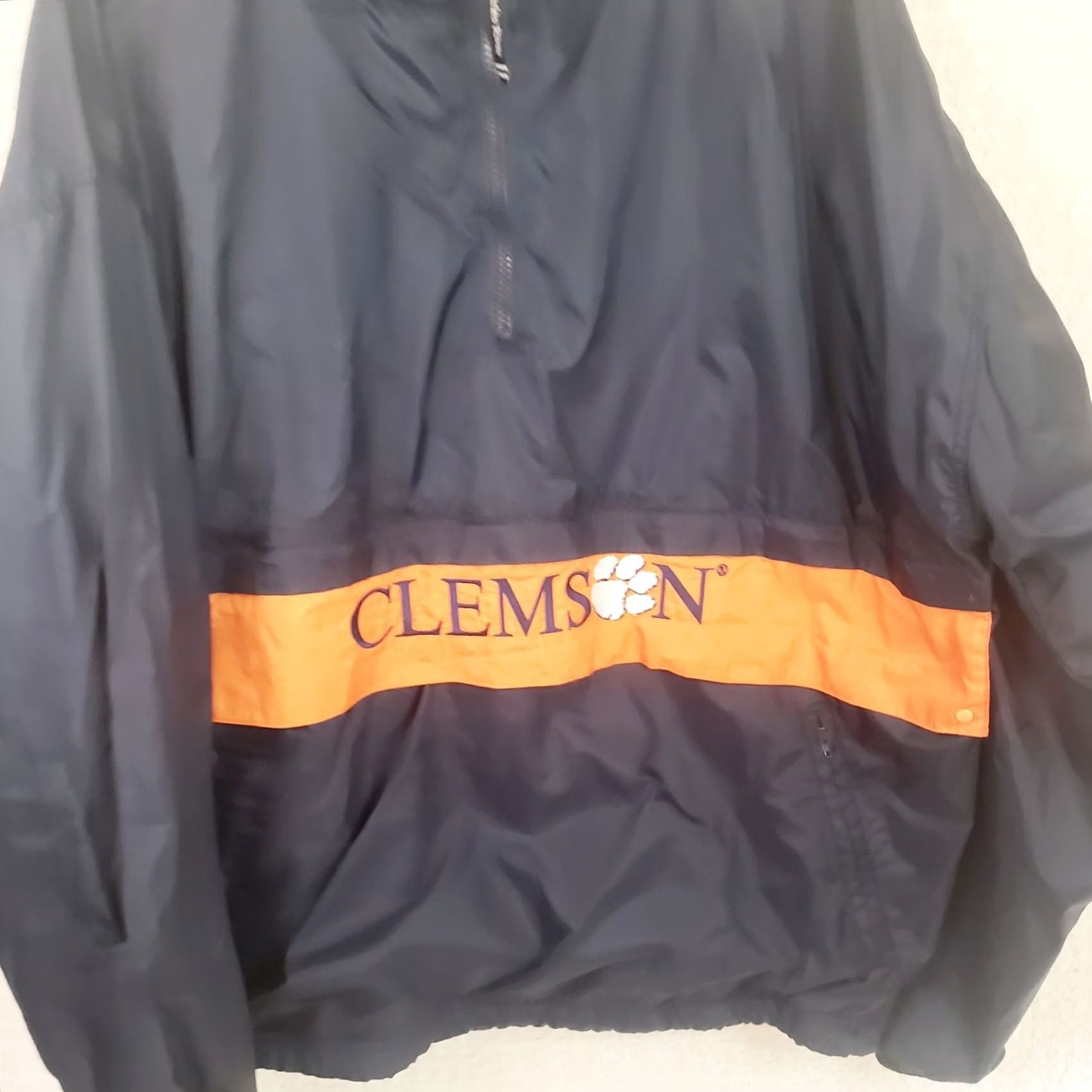 Vintage Charles River Windbreaker Hooded Jacket Men's 2XL Clemson Tigers Orange Black Logo Zipper Embroidered Mid-Length Coat Coat/Outerwear Jacket Size US XXL / EU 58 / 5 - 2 Thumbnail
