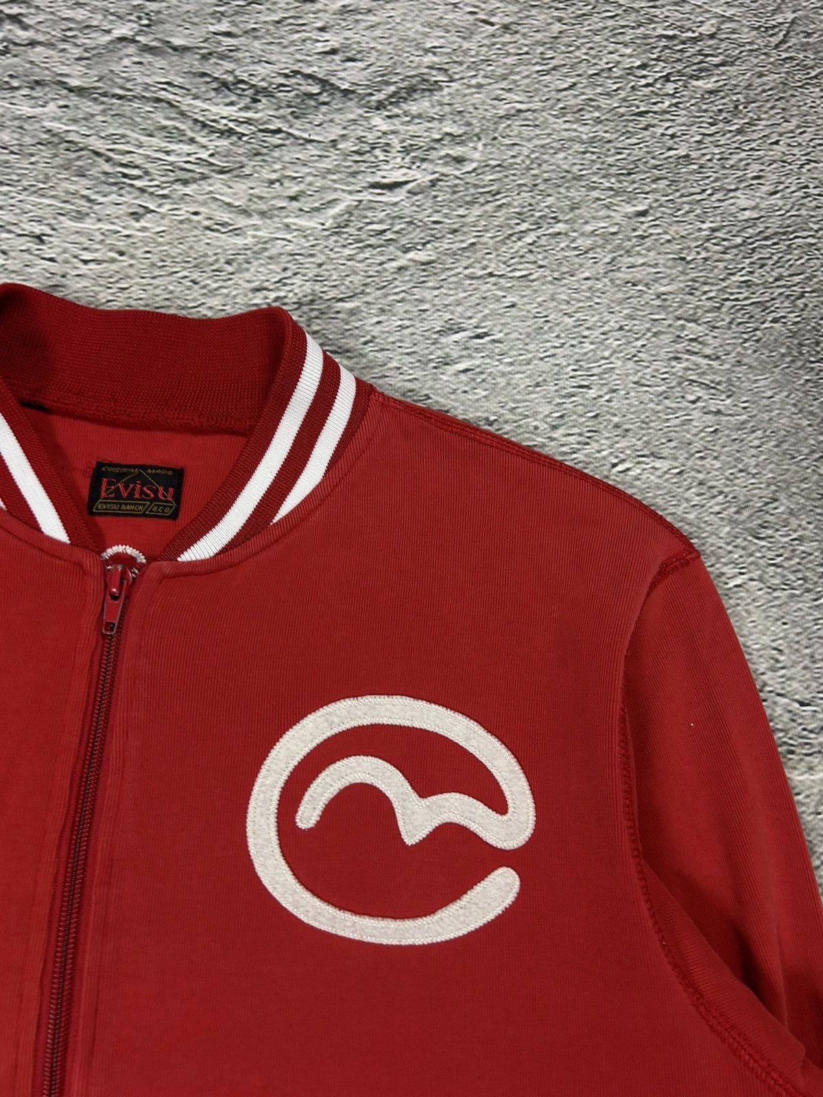 Evisu Evisu Mighty varsity jacket red big logo zip sweatshirt Size US XL / EU 56 / 4 - 2 Thumbnail