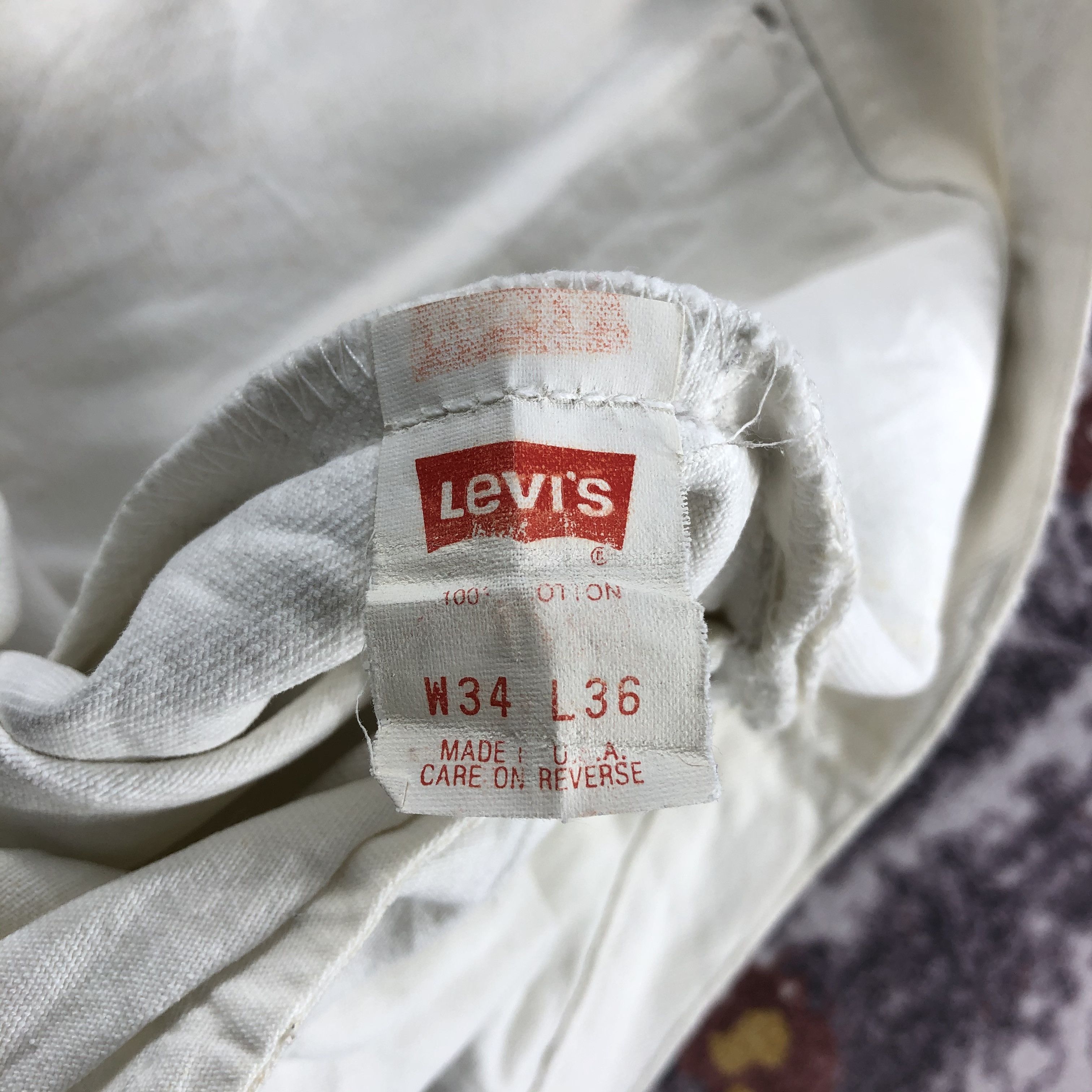 Levi's Vintage 90s White Wash Levis 501 Jeans-JM2638 Size US 33 - 15 Thumbnail