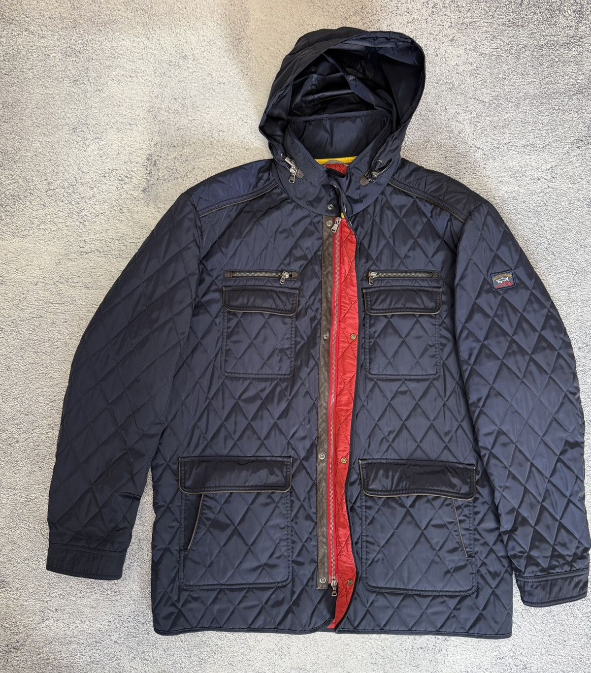 Paul & Shark Paul Shark Quilted Jacket Men 3XL Riri Zippers Lamb Leather Size US XXL / EU 58 / 5 - 5 Thumbnail