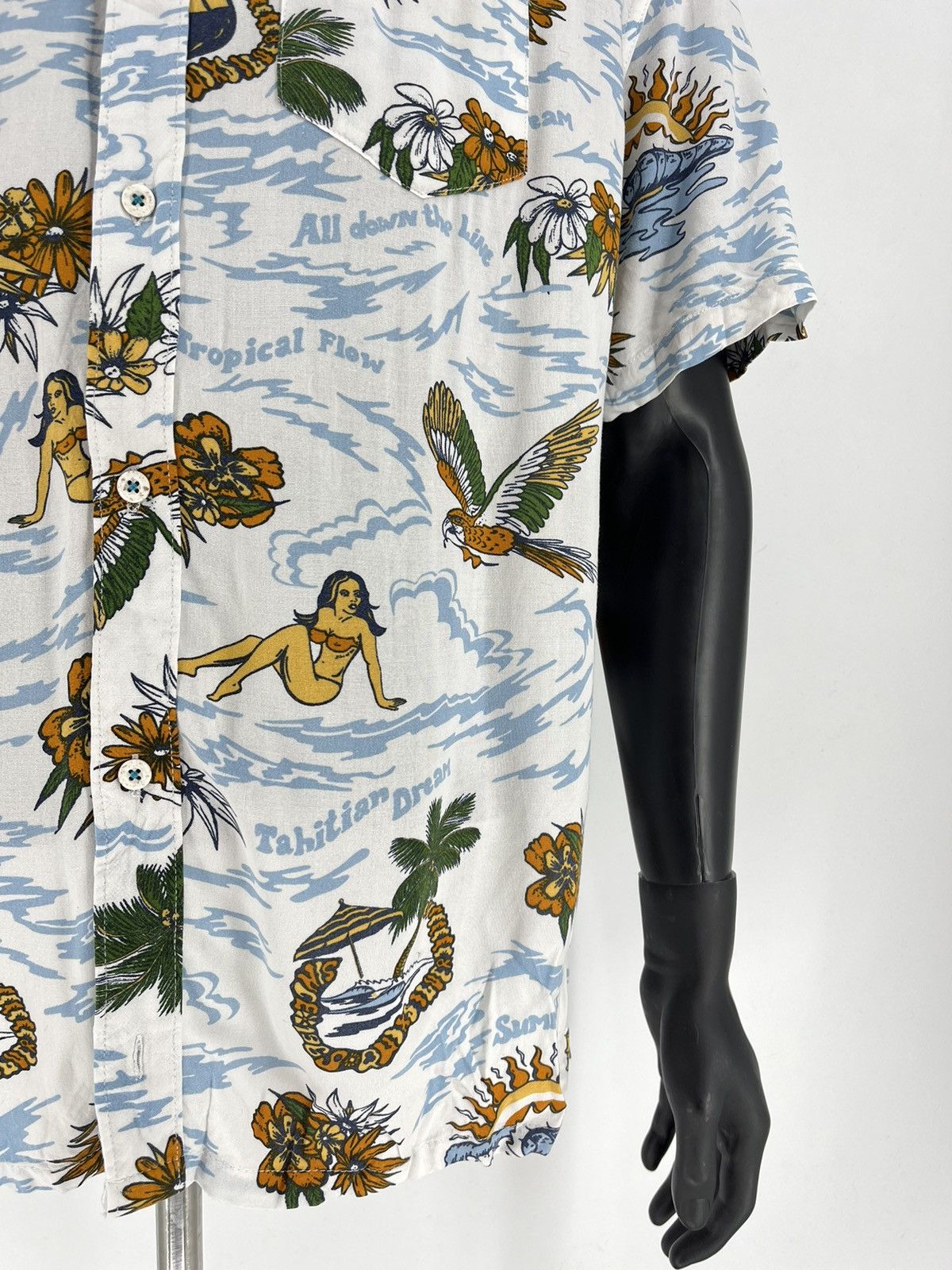 Quiksilver Vintage Crazy Quiksilver Hawaiian Sexy Girl Shirt Buttons Size US L / EU 52-54 / 3 - 7 Thumbnail