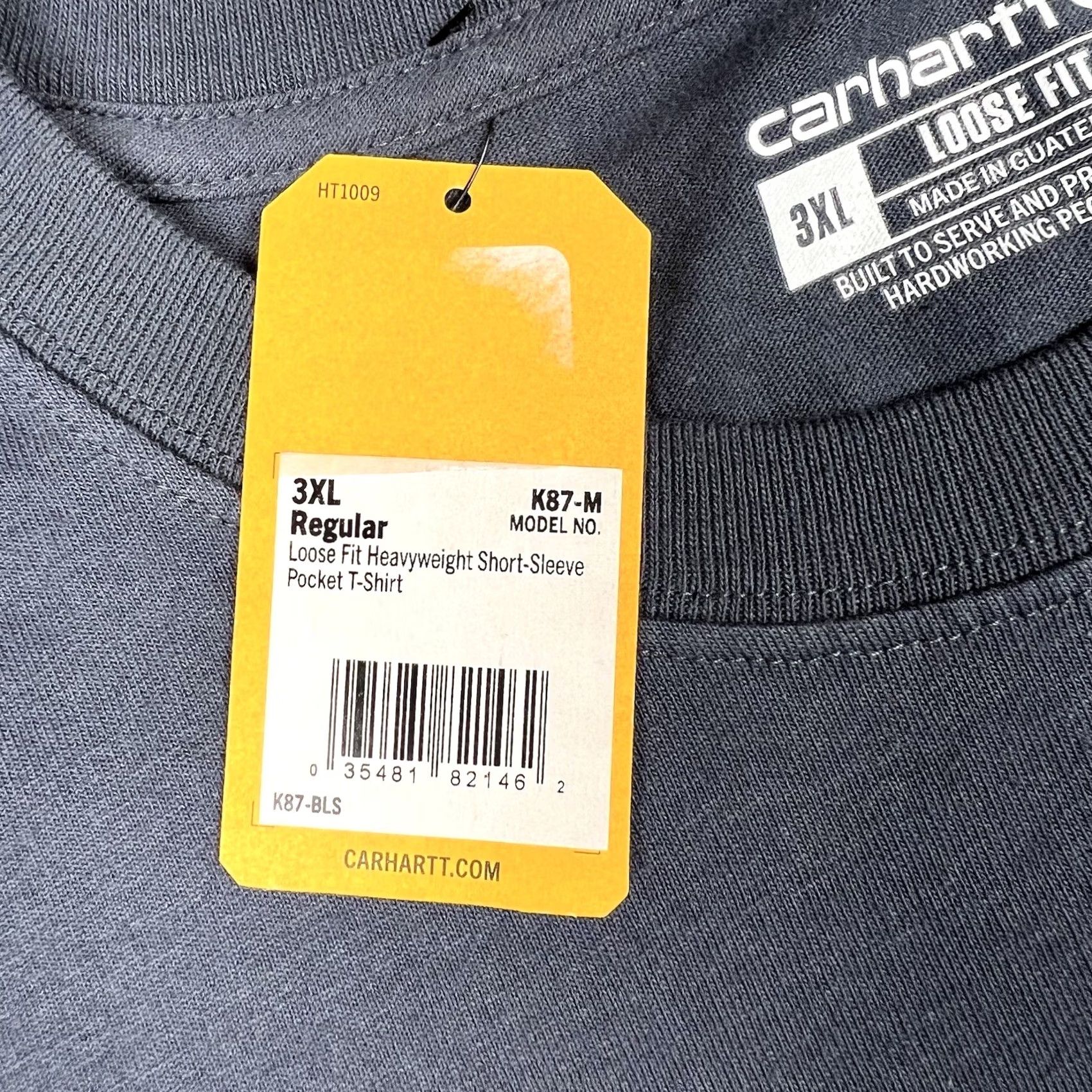 Carhartt VINTAGE Carhartt Shirt Mens 3XL Blue Gray 100% Cotton Pocket Logo Short Sleeve Crew Neck Loose Fit Size US XXL / EU 58 / 5 - 5 Thumbnail