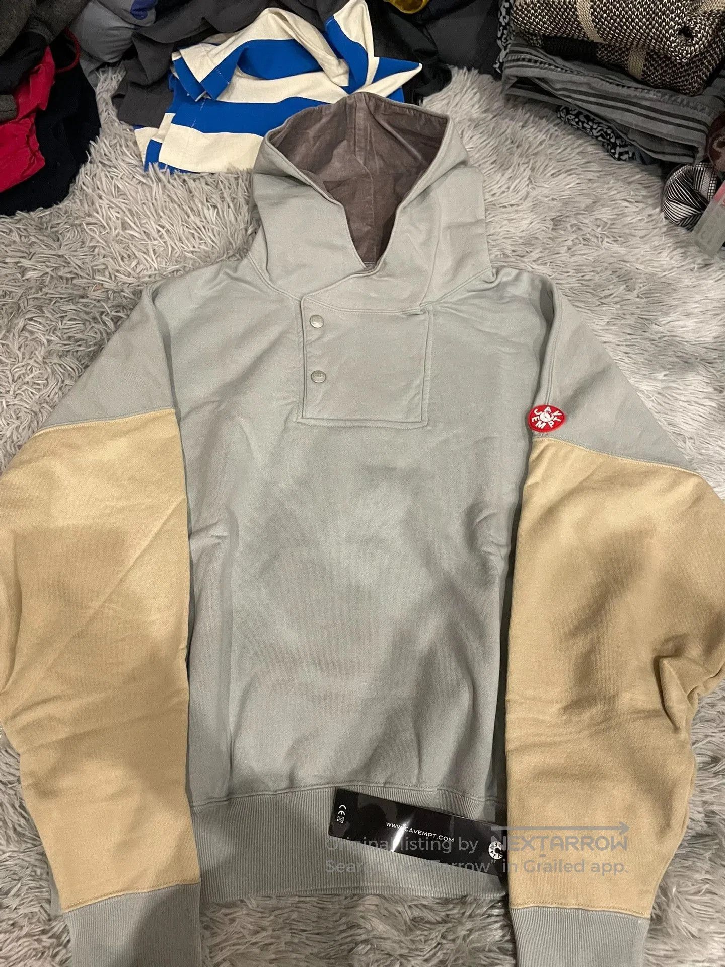 Cav Empt CE/CAVEMPT Henley Collar Color-Block Hoodie. Size US M / EU 48-50 / 2 - 1 Thumbnail