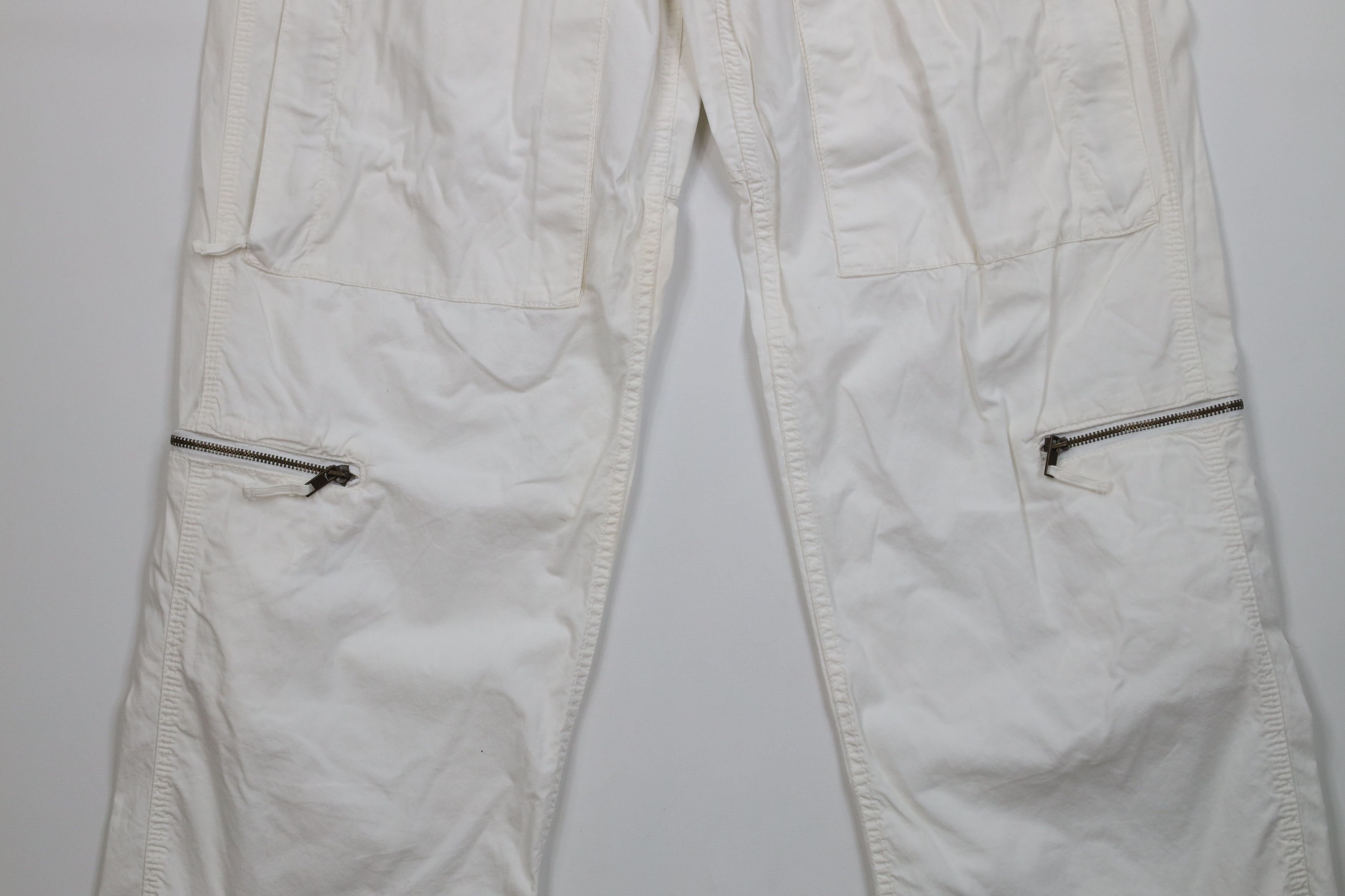 Ralph Lauren Vintage 90s Ralph Lauren Wide Leg Cargo Pants White Cotton Size US 36 / EU 52 - 3 Thumbnail