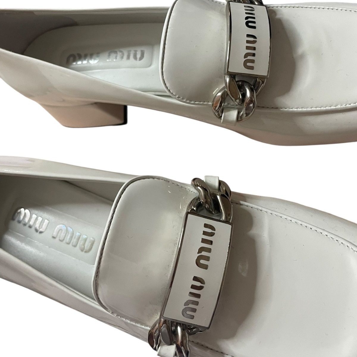 Miu Miu Loaders white leather Miu Miu size EU 37 Size US 7 / IT 37 - 5 Thumbnail