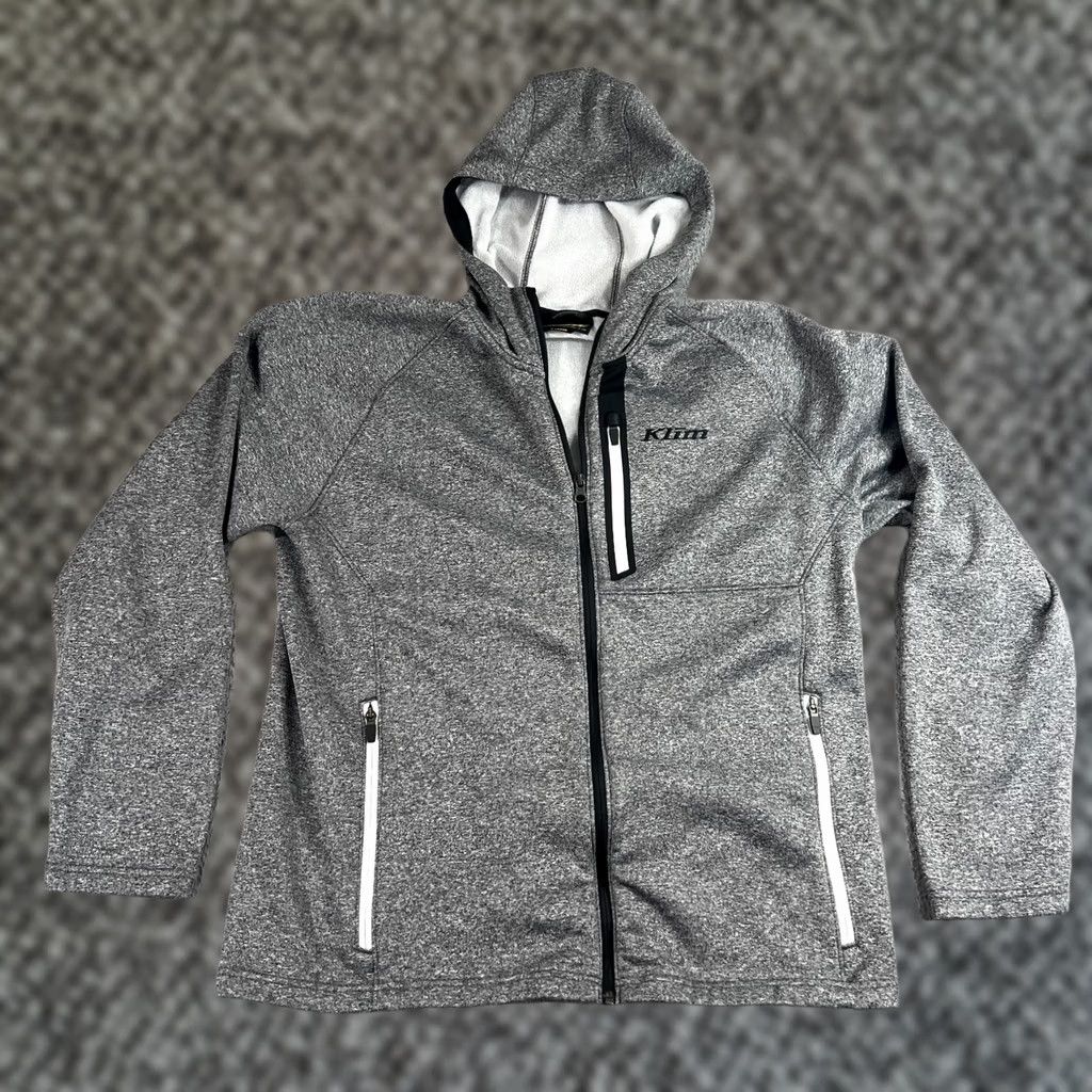Vintage KLIM Hoodie Mens XL Gray Alpha Jacket Men Full Zip Lightweight Outdoor Riding Size US XL / EU 56 / 4 - 1 Thumbnail