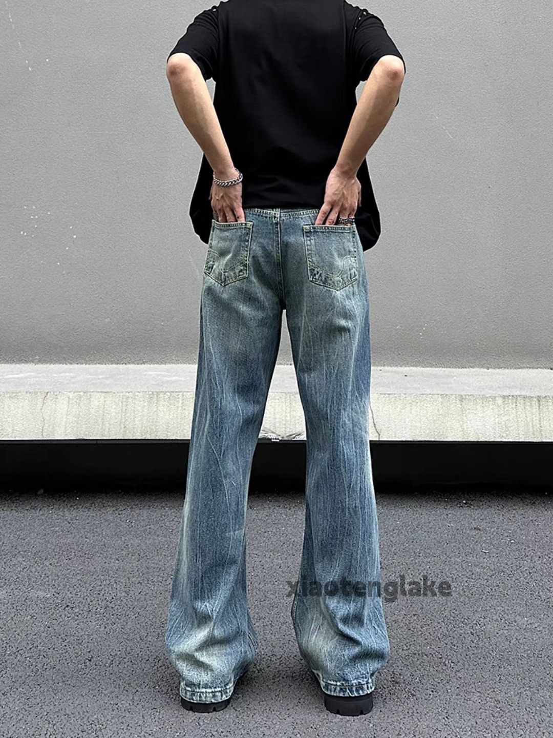 Jean × Vintage washed faded cleanfit yuppie loose baggy jeans Size US 32 / EU 48 - 3 Thumbnail