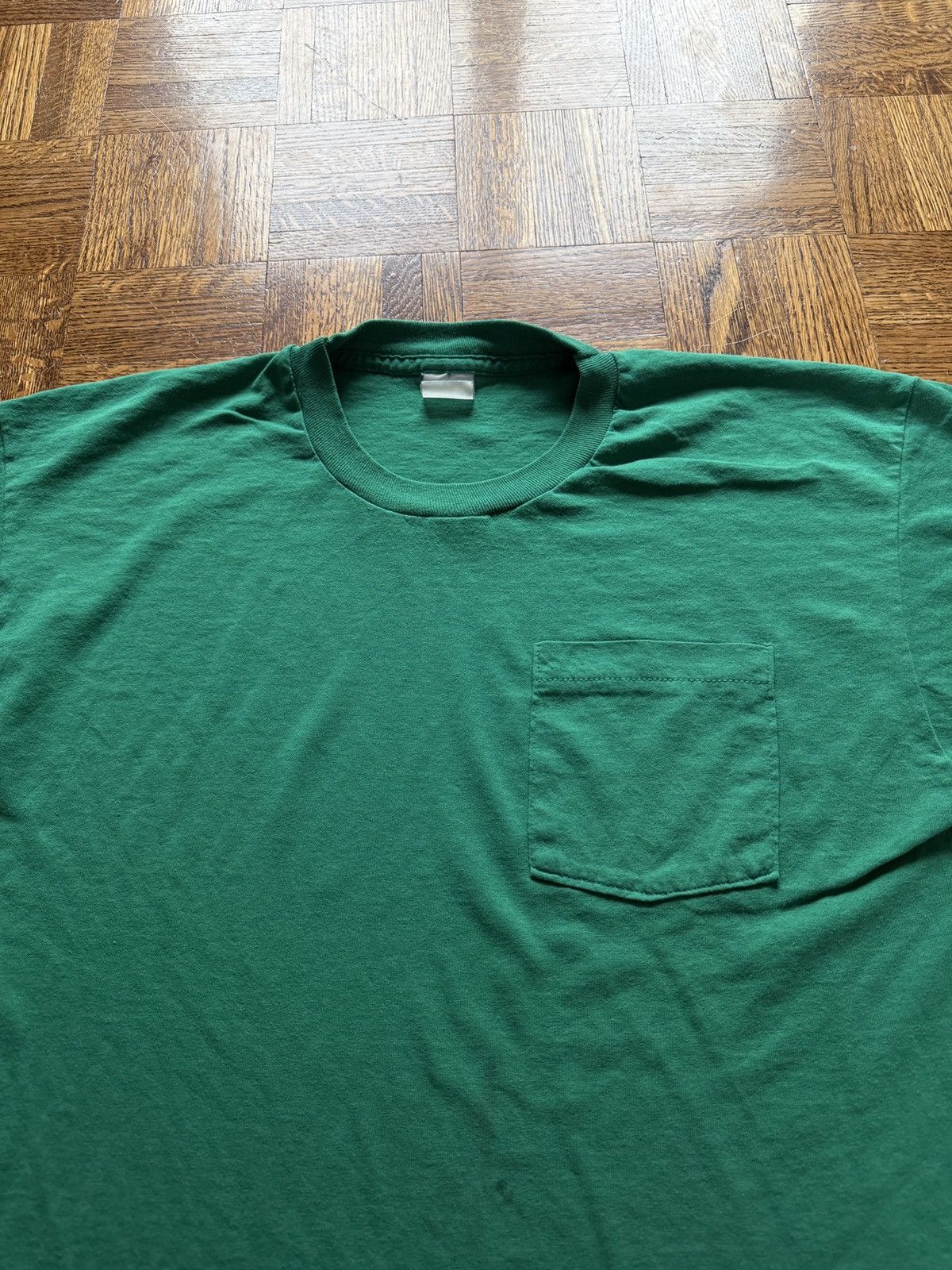 Vintage Vintage Green Blank Selvedge Pocket Tee Size US XL / EU 56 / 4 - 3 Thumbnail