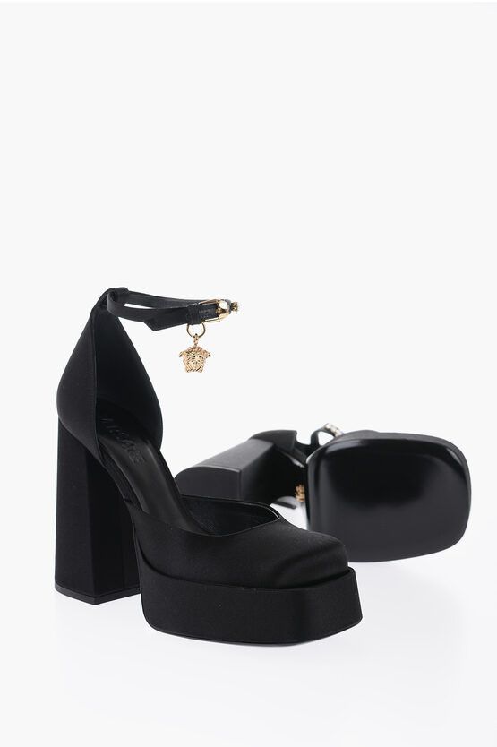 og1mm0524 Jewel Strap Satin Pumps in Black