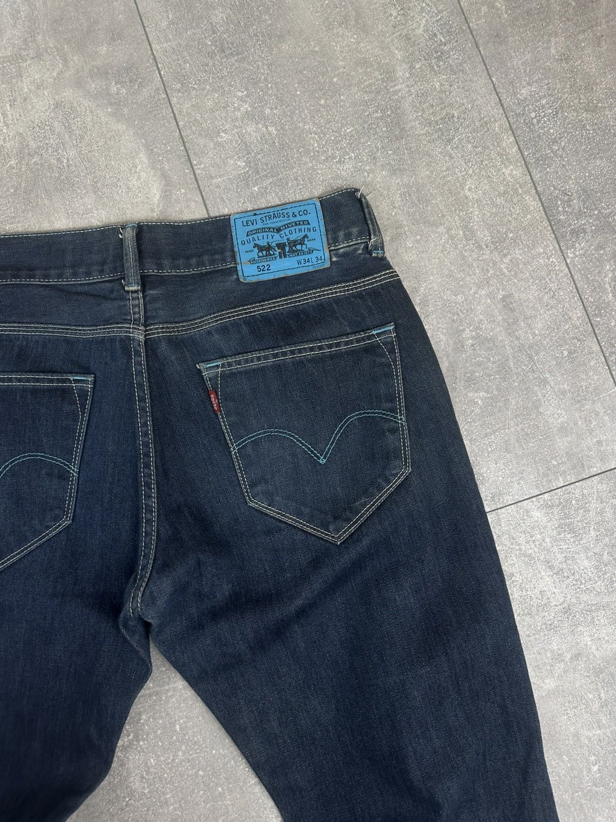 Levi's Levis 522 Mens Blue Tab Logo Denim Jeans Pants Size US 34 / EU 50 - 3 Thumbnail