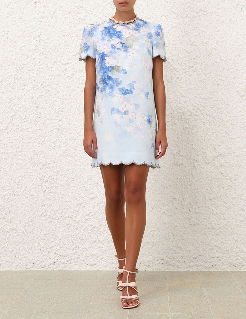 Zimmermann oc11z0925 Crush Scalloped Shift Dress in Blue Size XS / US 0-2 / IT 36-38 - 8 Thumbnail