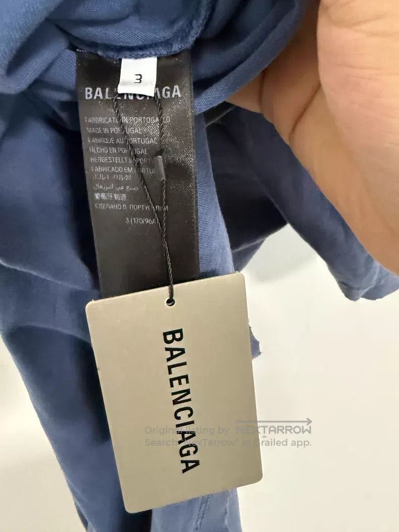 Balenciaga Balenciaga Loose Fit Oversized Short Sleeve Blue Shirt Size US L / EU 52-54 / 3 - 4 Thumbnail