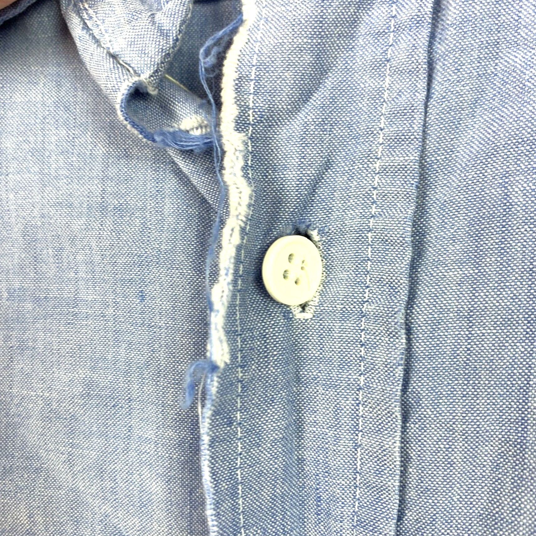 Denime VINTAGE 1950s Dunmar Chambray Denim Blue Button Up Shirt XL Well Worn Size US XL / EU 56 / 4 - 2 Thumbnail