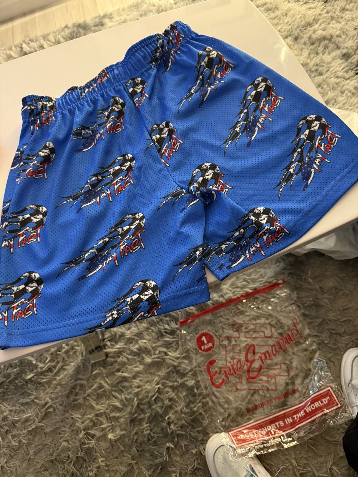 Eric Emanuel x Matty Boy EE Stay Fast Flame Shorts Blue Red Size US 40 / EU 56 - 1 Thumbnail