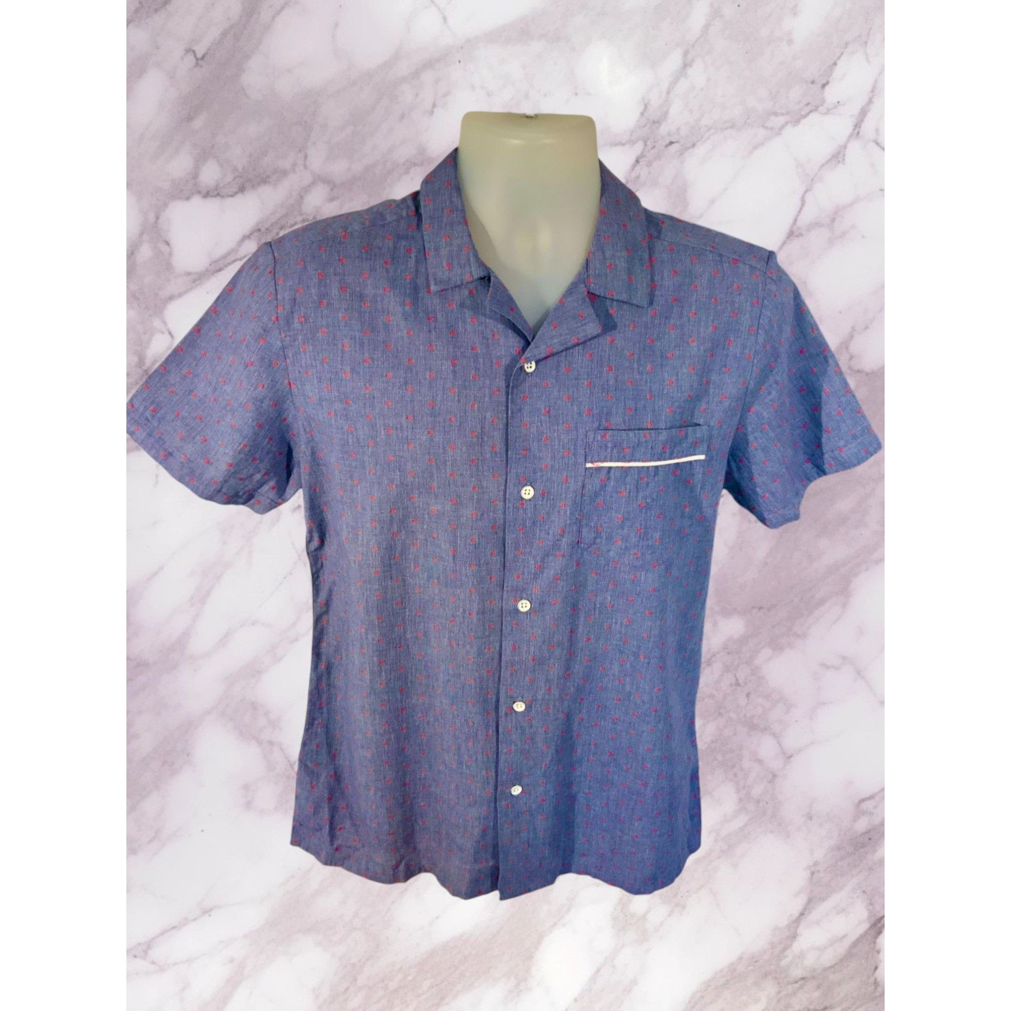 Civil Society Civil Society Mens Short Sleeve Button Shirt Small Blue NEW Size US S / EU 44-46 / 1 - 8 Thumbnail