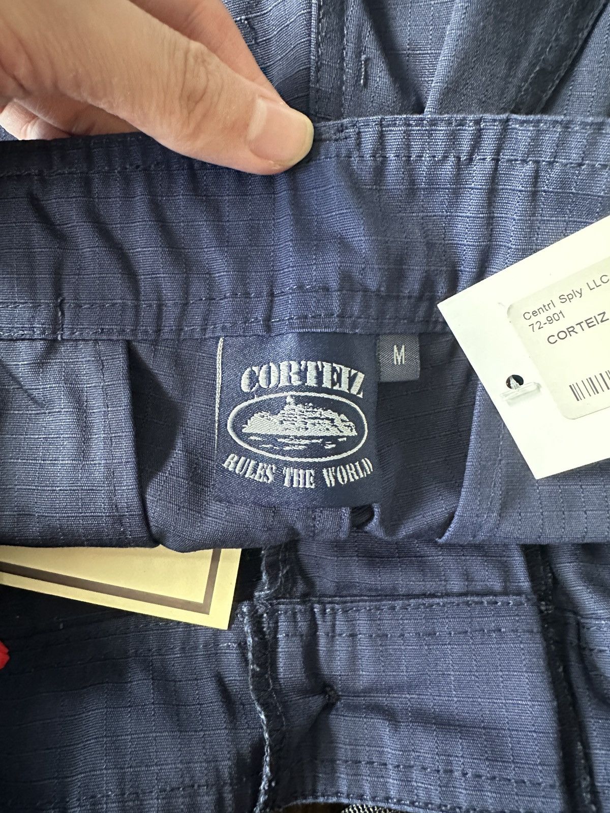 Corteiz Guerillaz Cargo Pants Navy Blue