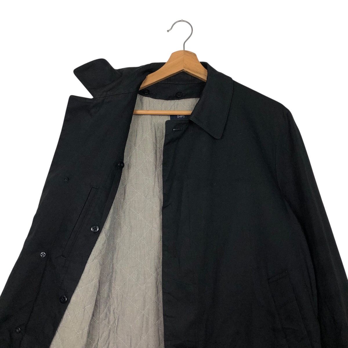 Japanese Brand SHIPS Archival Noir Tech-Twill Overcoat Issey Miyake Size US M / EU 48-50 / 2 - 14 Thumbnail