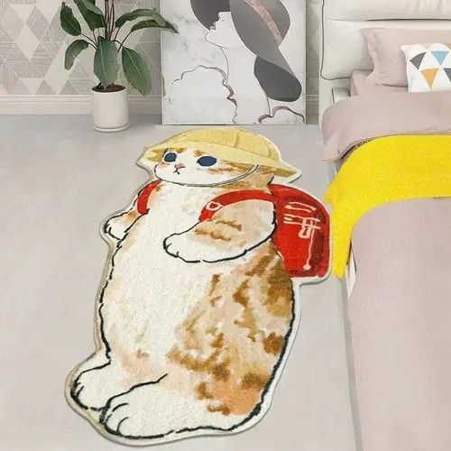 Designer Kawamura x Hino Cartoon Rug Cat Carpet Fluffy Bedroom Size ONE SIZE - 2 Thumbnail