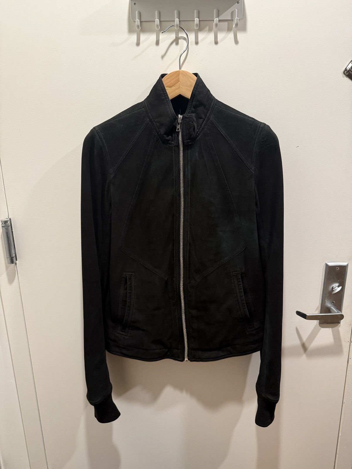 RICK OWENS FW15 SPHINX SUEDE LAMB LEATHER INTARSIA JACKET