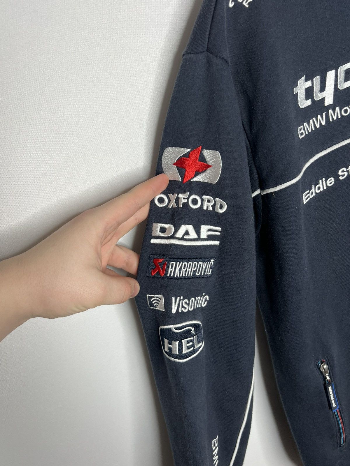 BMW BMW Tyco Motorrad Full Zip Hoodie Full Sponsors Rare Size US L / EU 52-54 / 3 - 7 Thumbnail