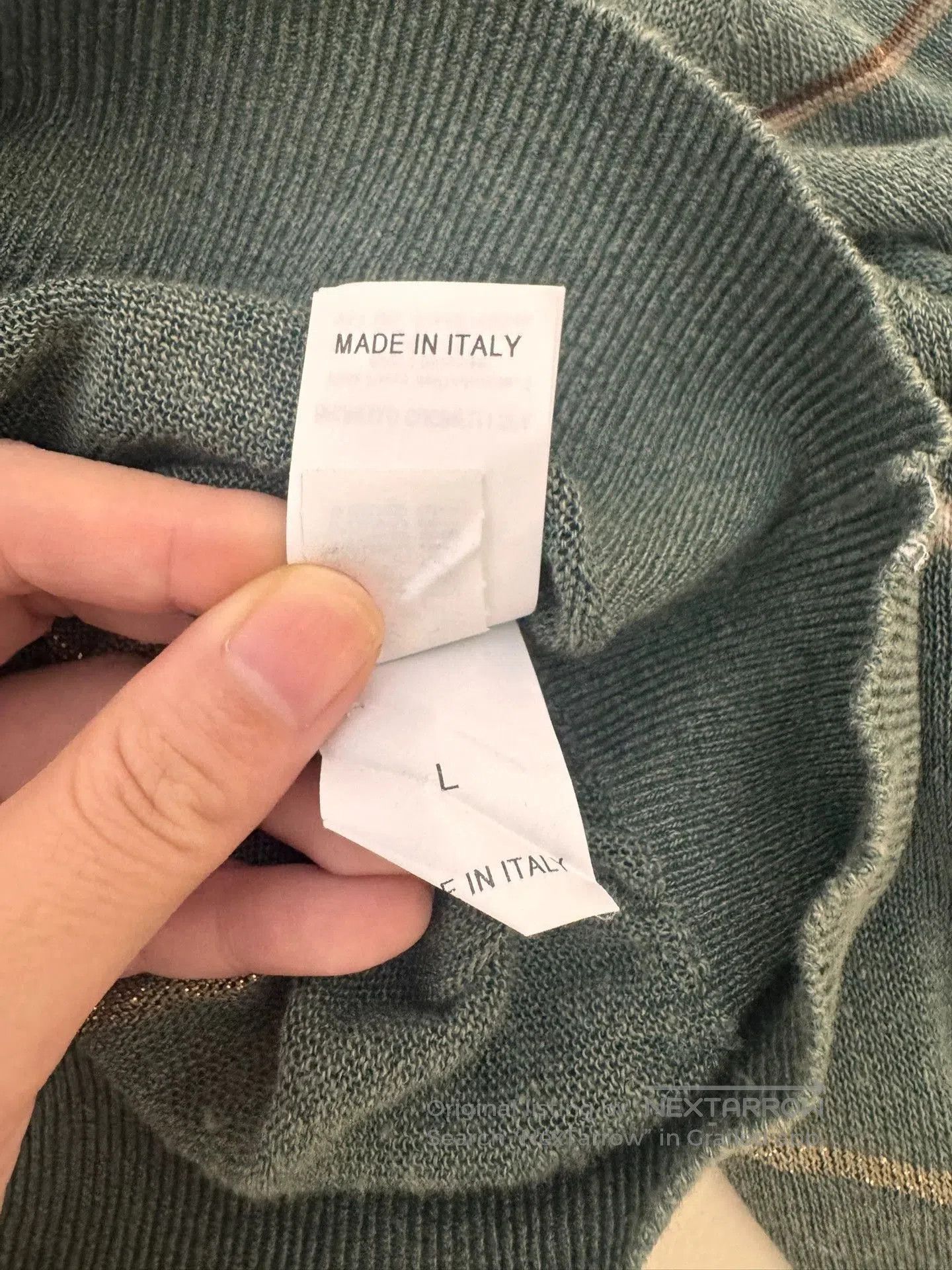 Brunello Cucinelli Brunello Cucinelli Green Striped Knit Sweater. Size US L / EU 52-54 / 3 - 4 Thumbnail