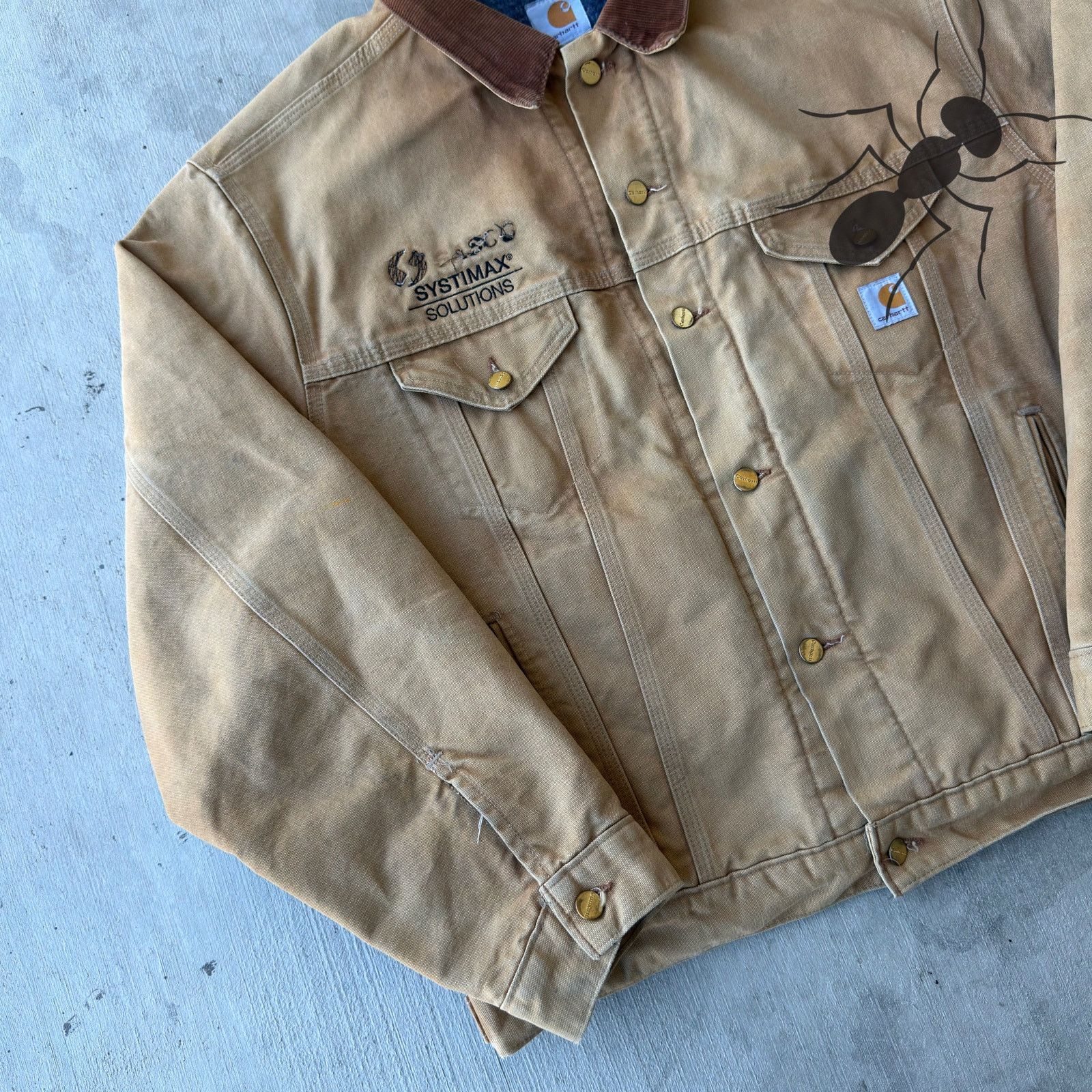 Vintage Y2K Carhartt J148 Brown trucker work wear jacket