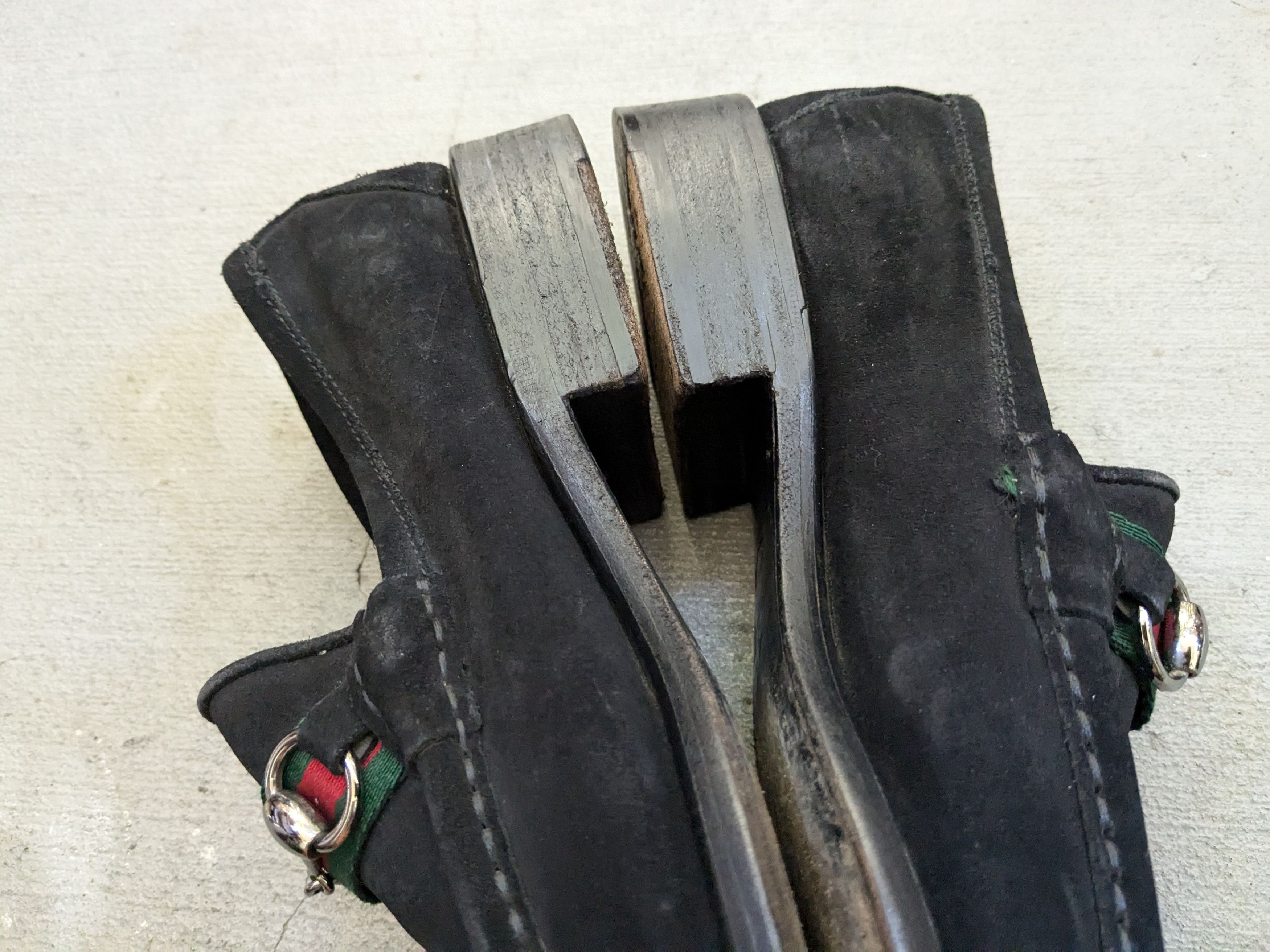Gucci Gucci Horsebit Loafers Black Suede 8 D Web Snafflebit Size US 8 / EU 41 - 10 Thumbnail
