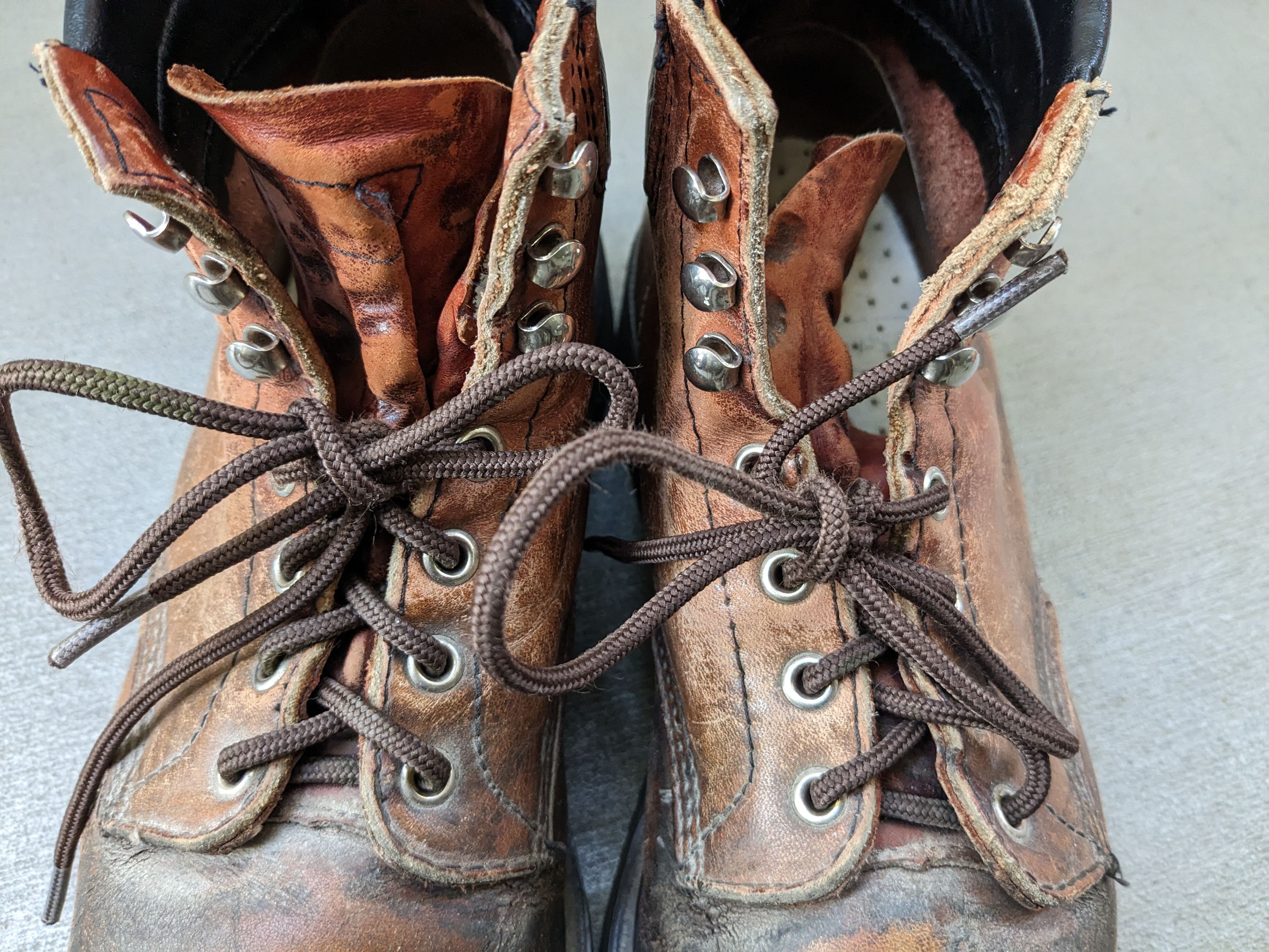 Red Wing Vintage Combat Boots Brown 12 Leather Chunky Biker Moto Size US 12 / EU 45 - 5 Thumbnail