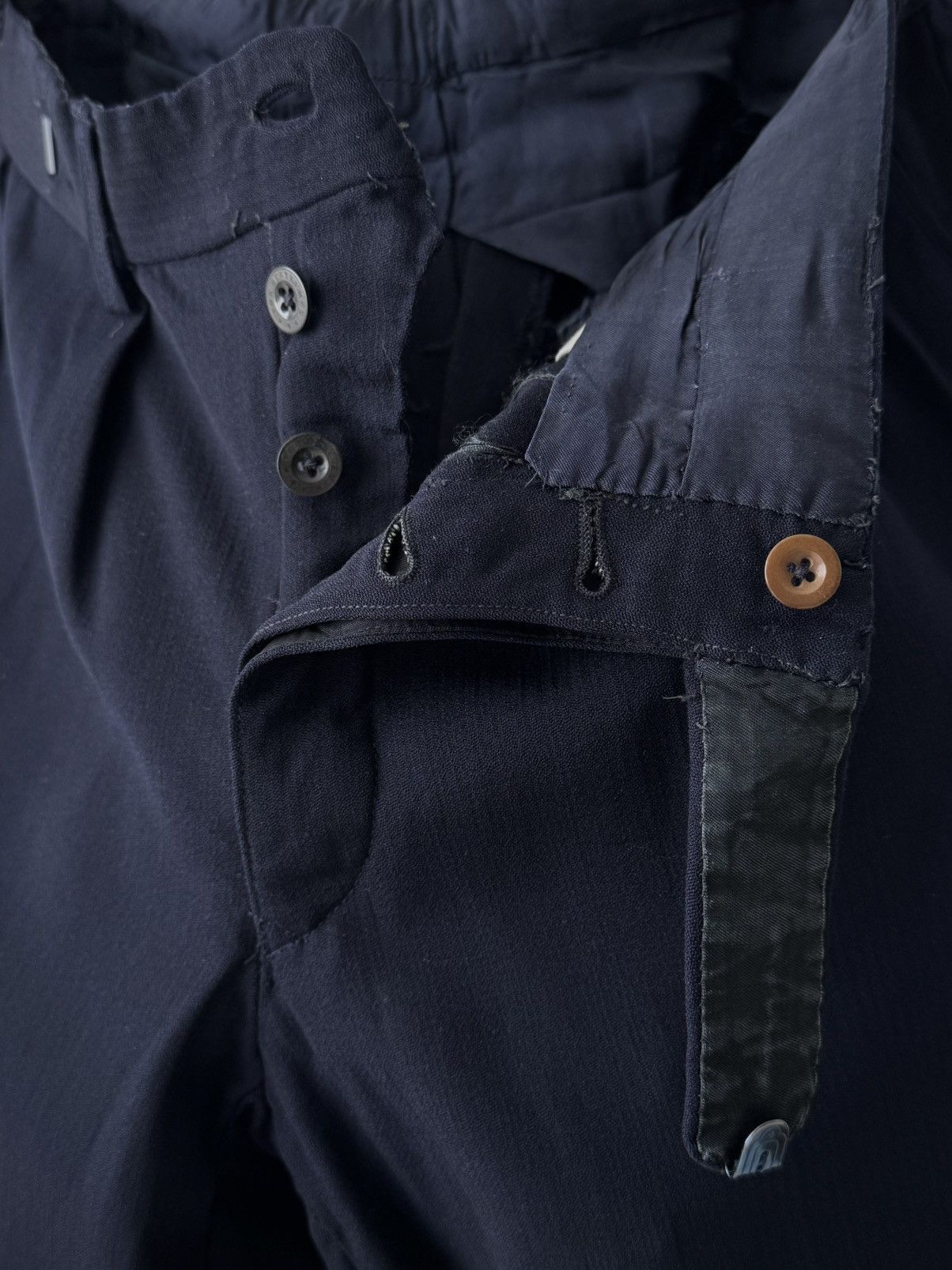 Japanese Brand ≈1950s Vintage French Faded Navy Suit Trousers Size US 32 / EU 48 - 5 Thumbnail