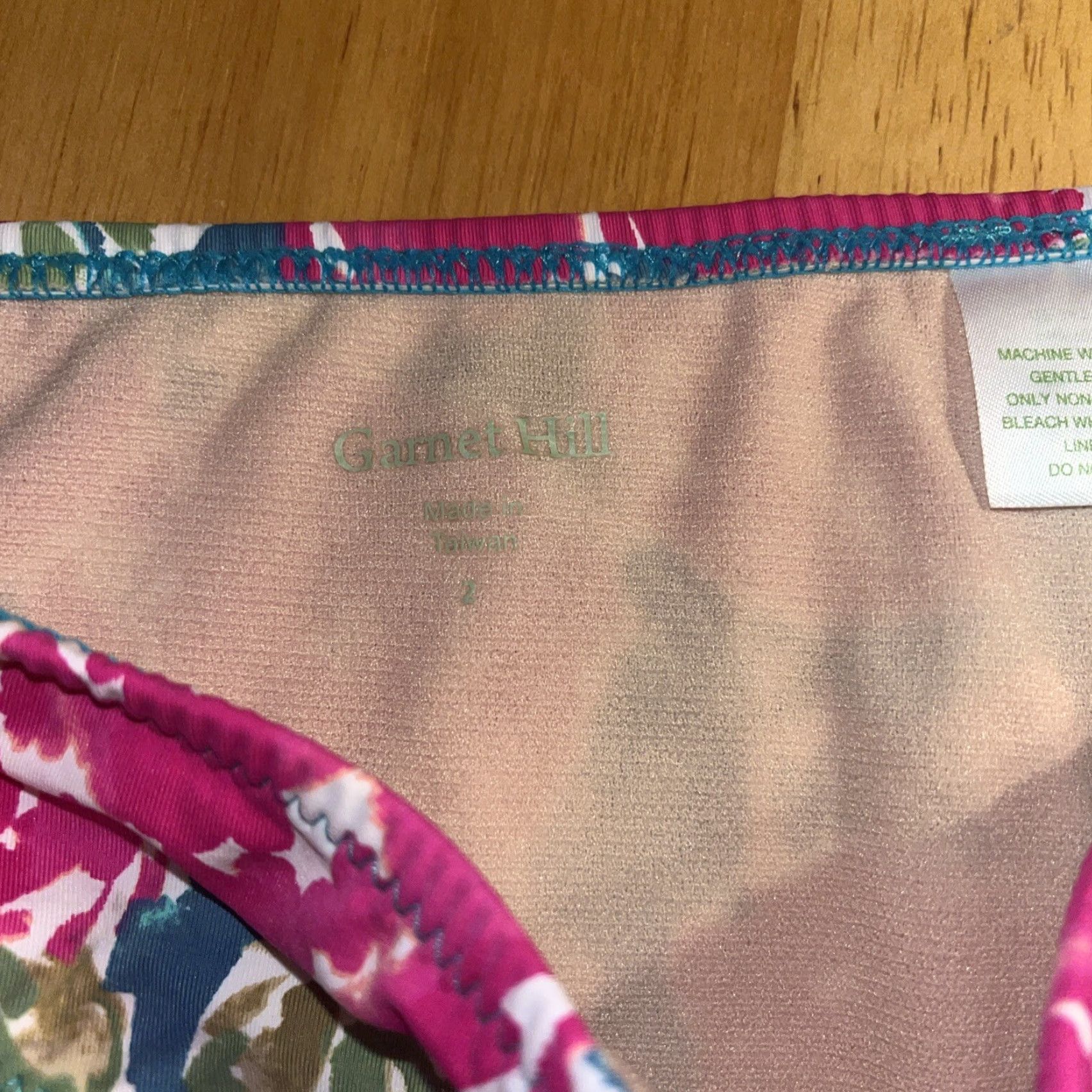 Vintage GARNET HILL Women's Bikini Bottom Size 2 Floral Pink Full Coverage Swimsuit Swimwear Size 26" / US 2 / IT 38 - 3 Thumbnail