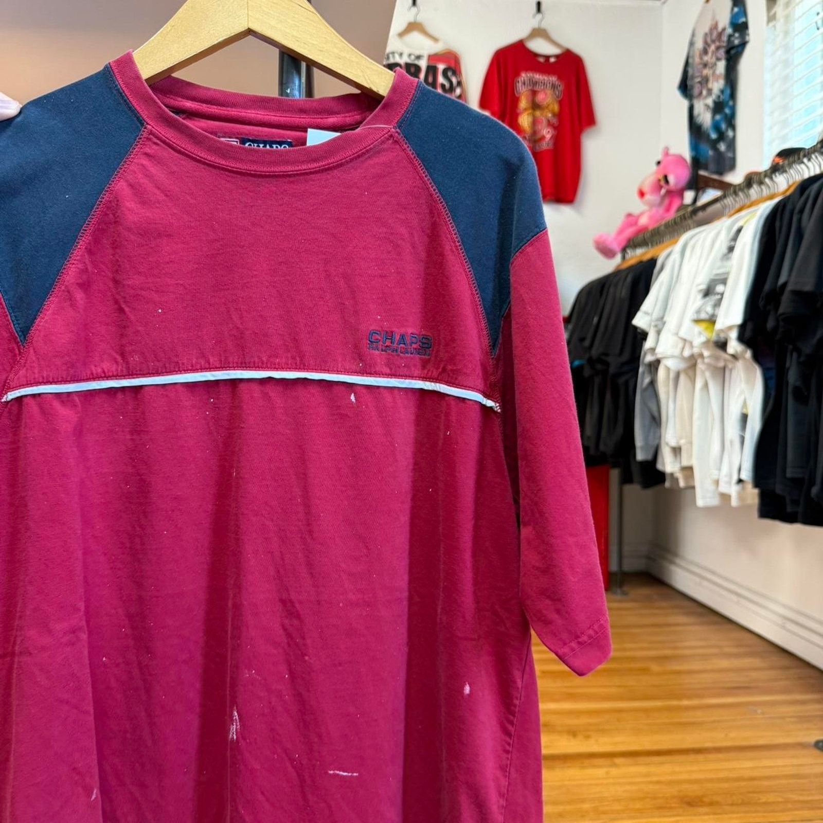 Chaps × Ralph Lauren × Vintage Vintage 90s Chaps Ralph Lauren Paint Splatter T-Shirt Size US L / EU 52-54 / 3 - 1 Thumbnail