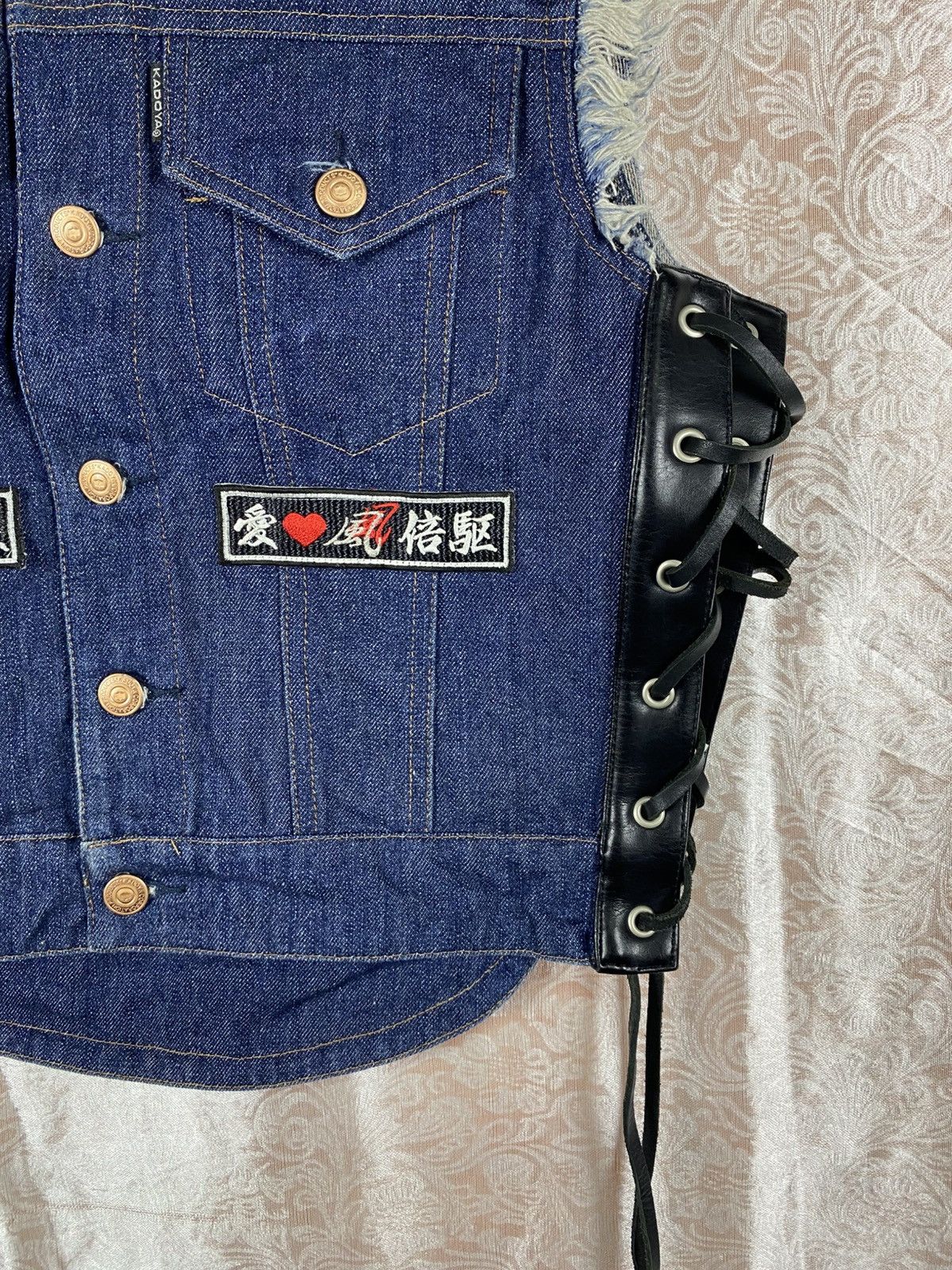 Kadoya KADOYA Kazeyoubi Biker Denim Leather Side Lace Motorcycle Size US M / EU 48-50 / 2 - 6 Thumbnail