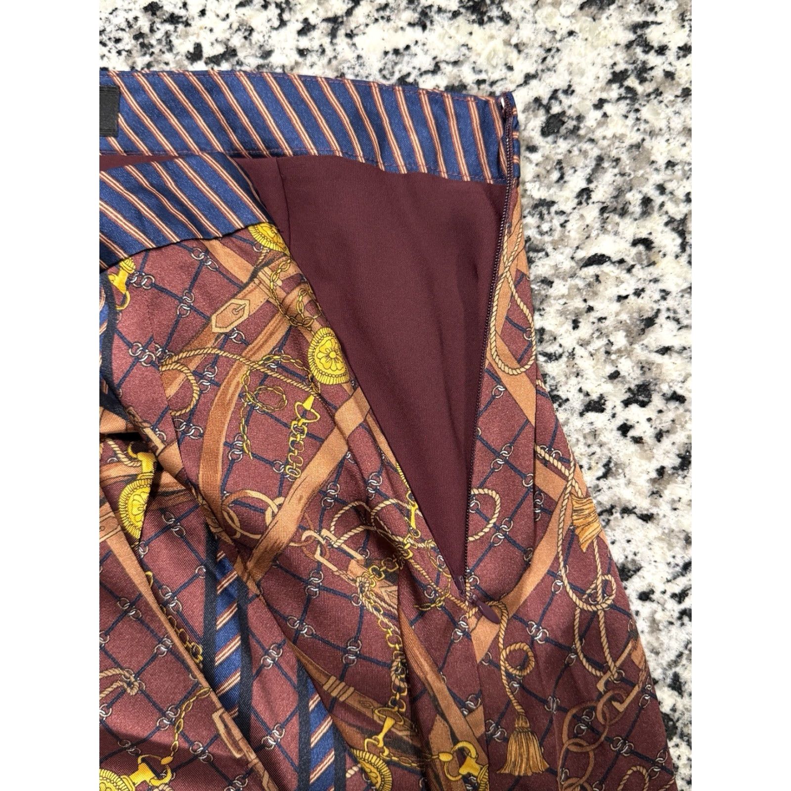 Talbots TALBOTS Equestrian Print Pleated Skirt Women's Size 12 Multicolor Knee Length Size 34" / US 12 / IT 48 - 6 Thumbnail