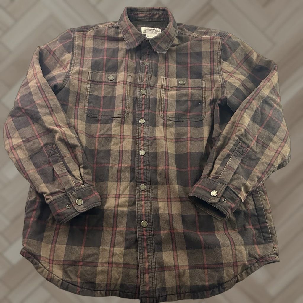 Vintage VINTAGE Katahdin Iron Works Nor Easter Fleece Lined Snap Button Jacket Men's Medium Size US M / EU 48-50 / 2 - 1 Thumbnail